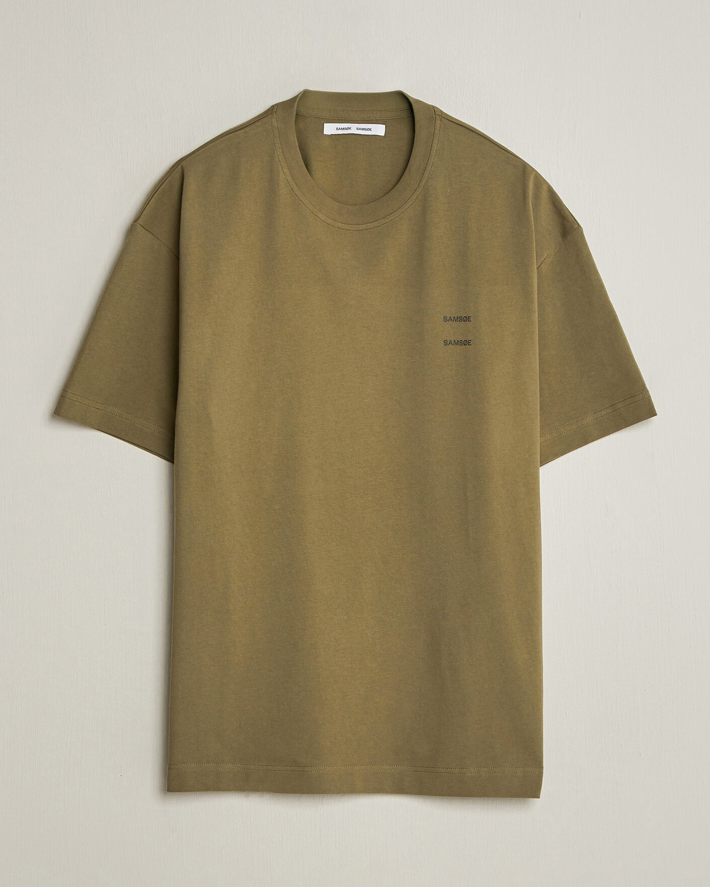 Men | T-Shirts | Samsøe Samsøe | Joel Organic Cotton T-Shirt Burnt Olive