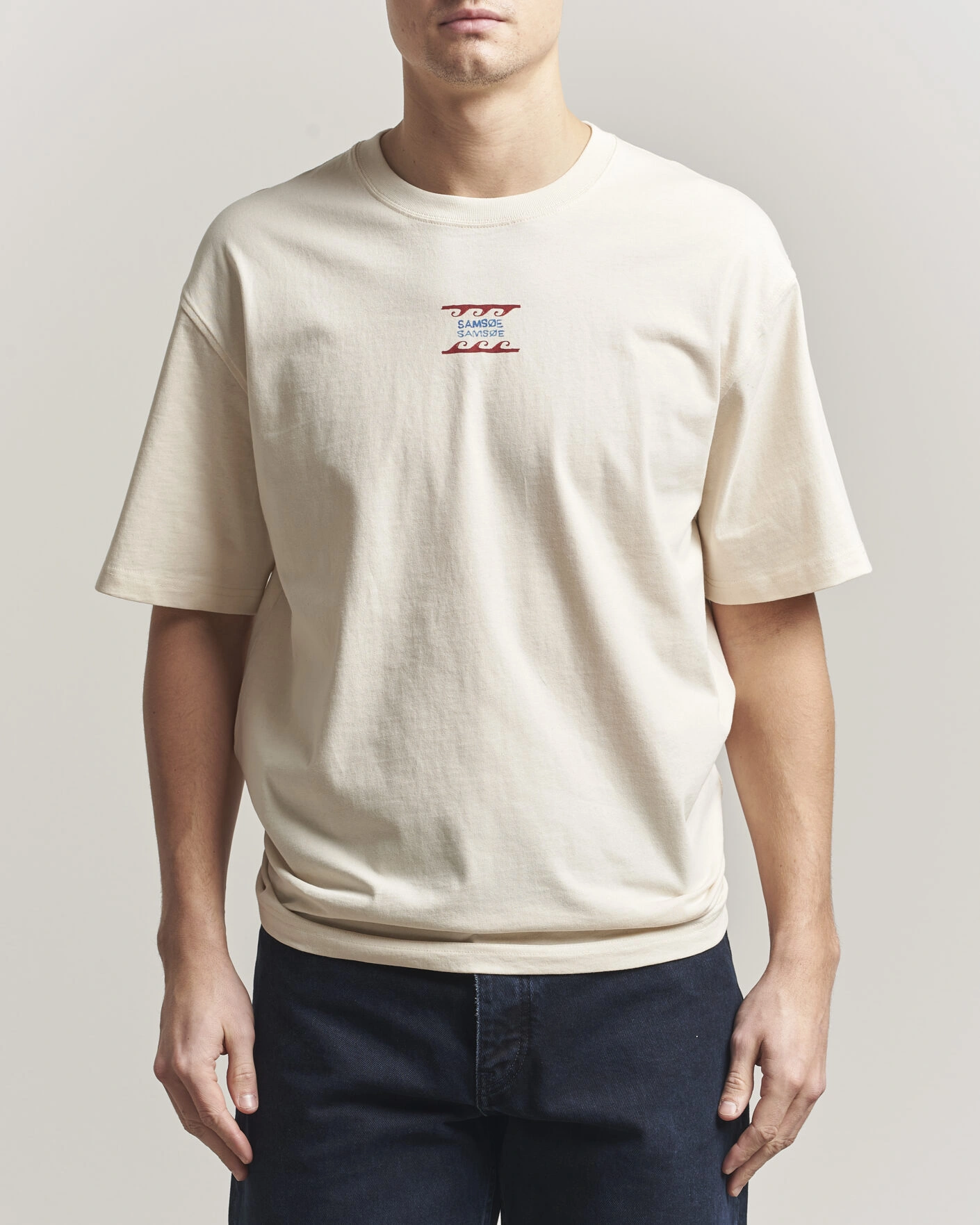 Men | T-Shirts | Samsøe Samsøe | Gergei Printed Crew Neck T-Shirt Neutral
