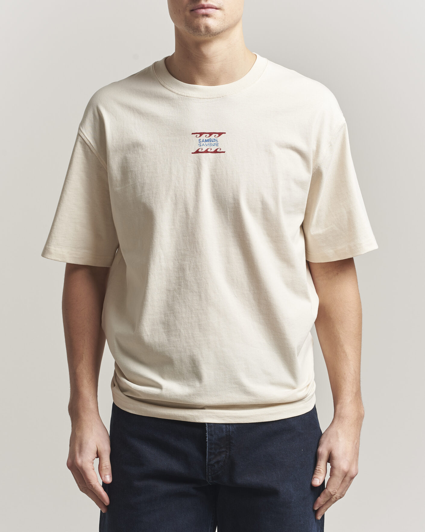 Men | T-Shirts | Samsøe Samsøe | Gergei Printed Crew Neck T-Shirt Neutral