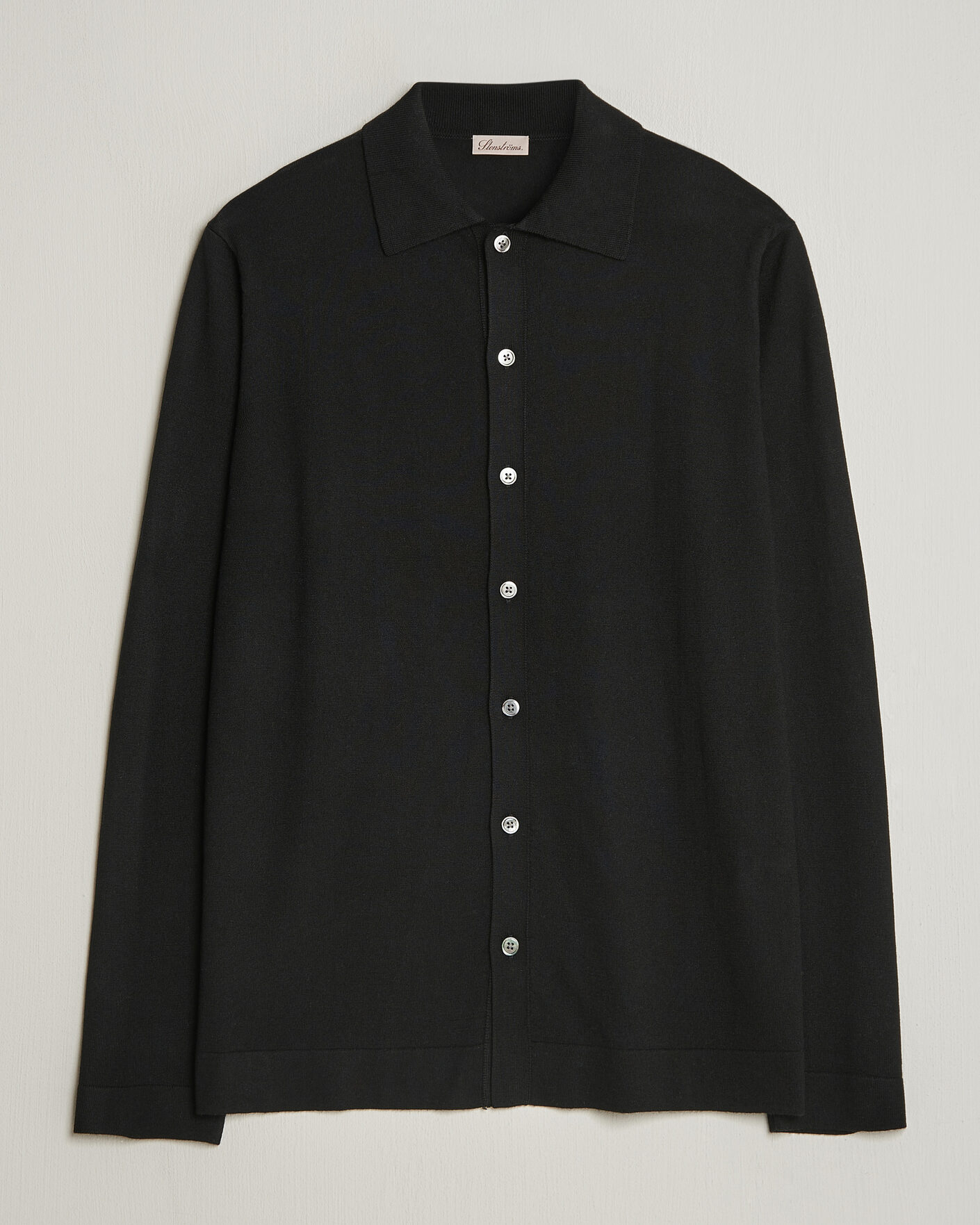 Men | Sweaters & Knitwear | Stenströms | Silk/Cashmere Cardigan Black