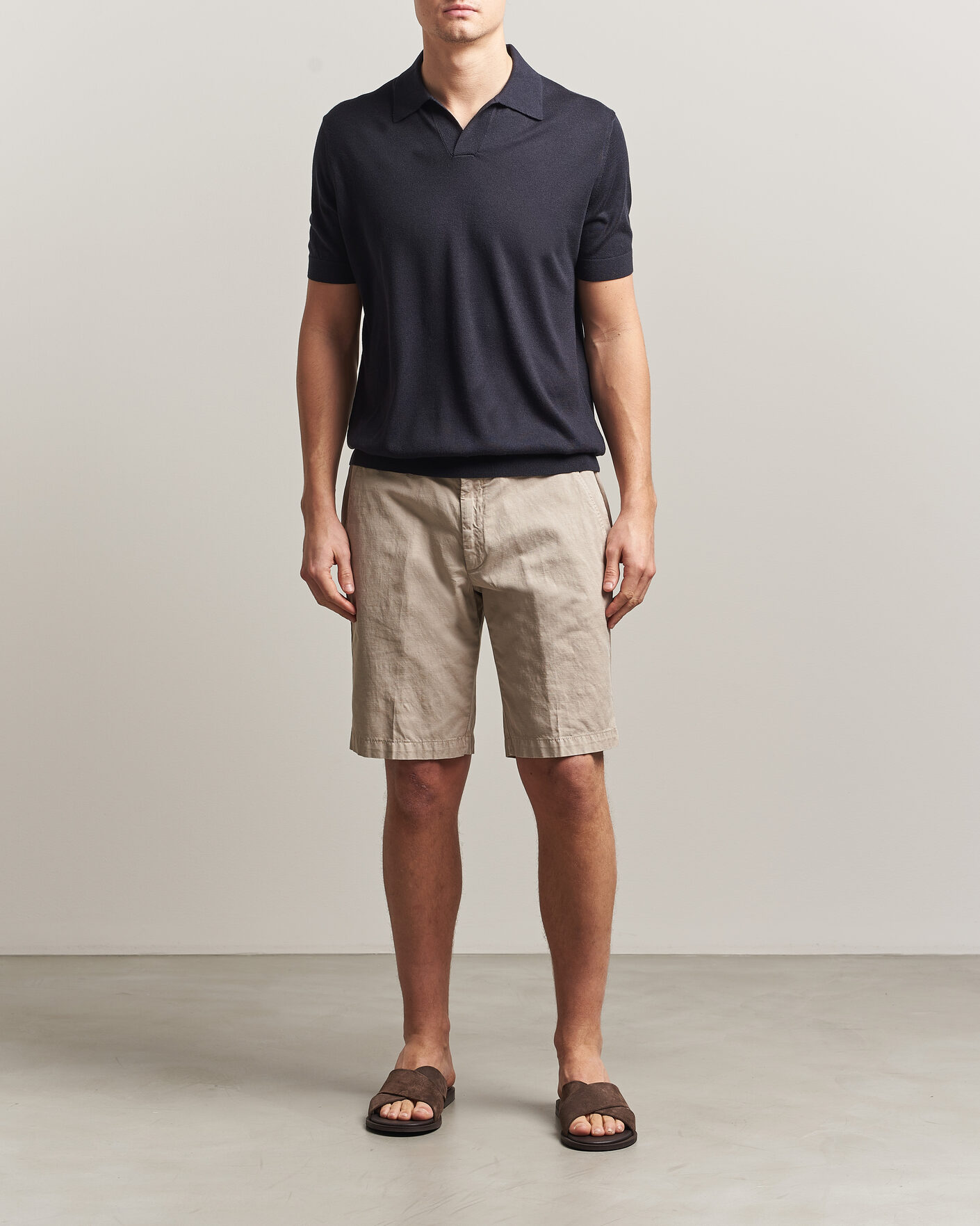 Men | Polo Shirts | Stenströms | Silk/Cashmere Polo Navy