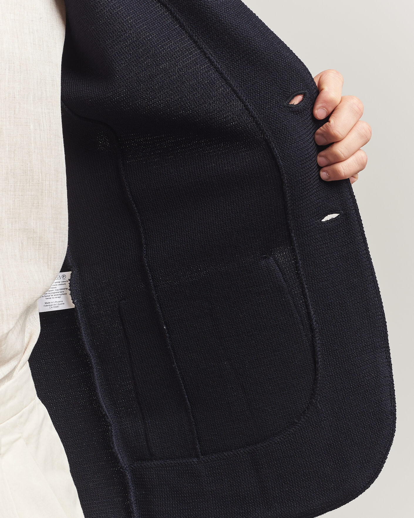 Men | Blazers | Stenströms | Milano Knitted Textured Blazer Navy