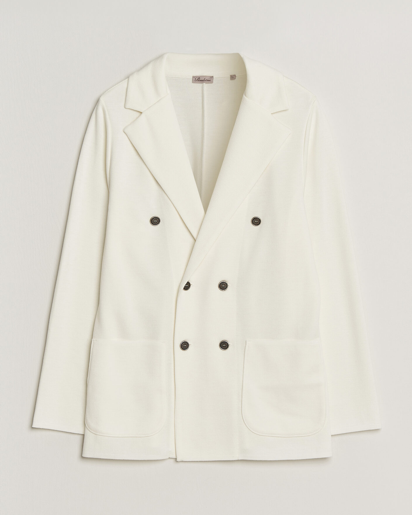 Men | Blazers | Stenströms | Milano Knitted DB Textured Blazer White