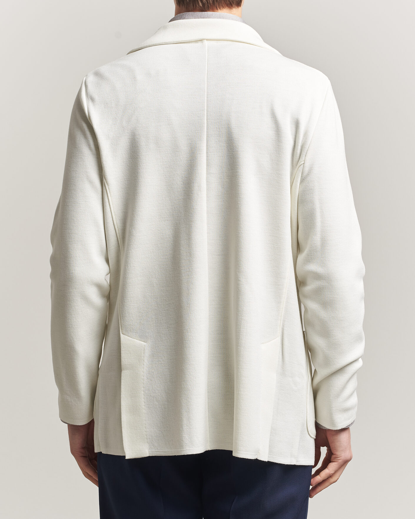 Men | Blazers | Stenströms | Milano Knitted DB Textured Blazer White