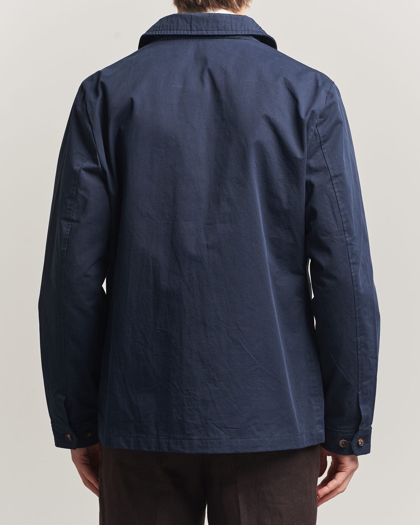 Men | Coats & Jackets | Stenströms | Cotton Twill Overshirt Navy