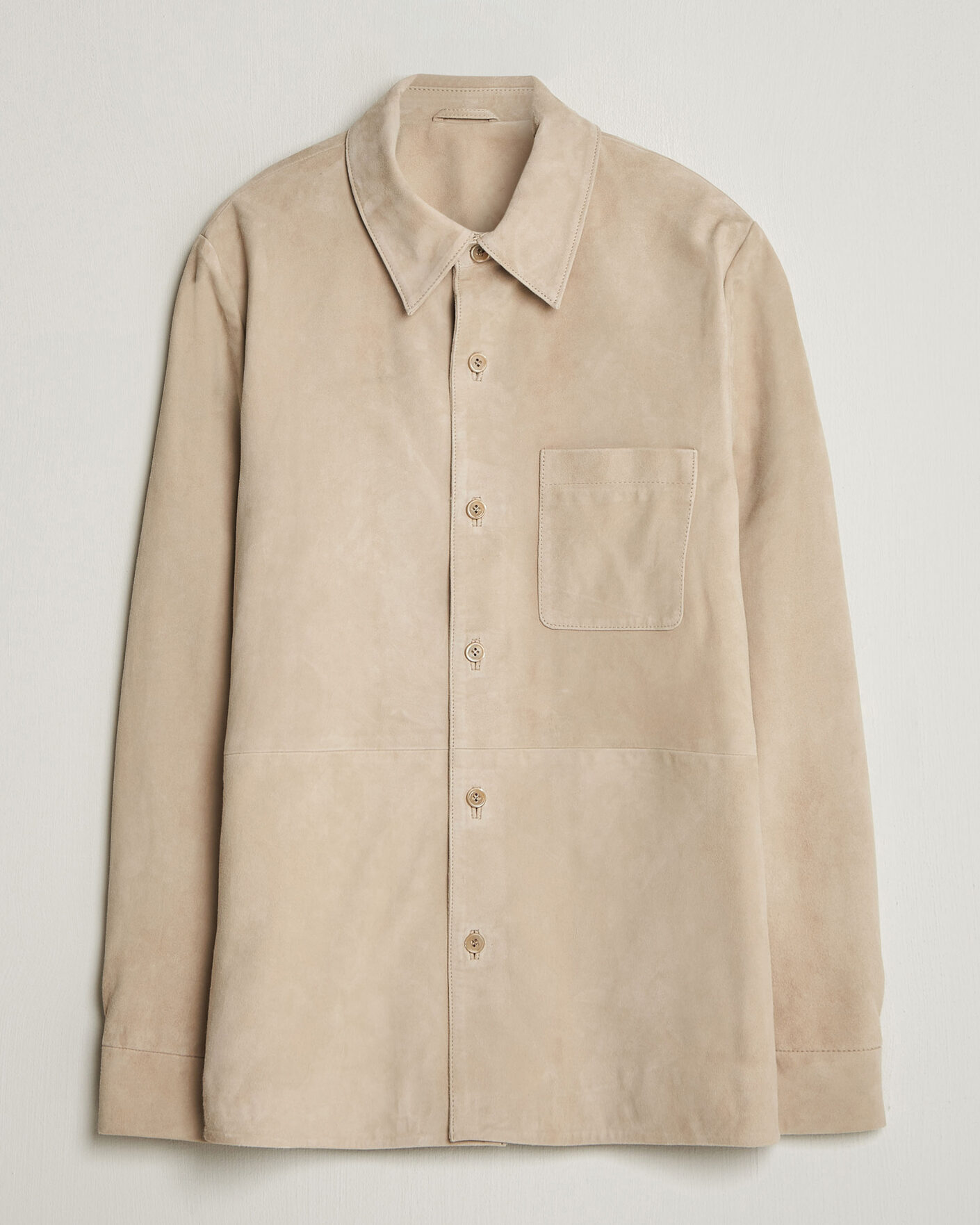 Men | Coats & Jackets | Stenströms | Suede Overshirt Beige