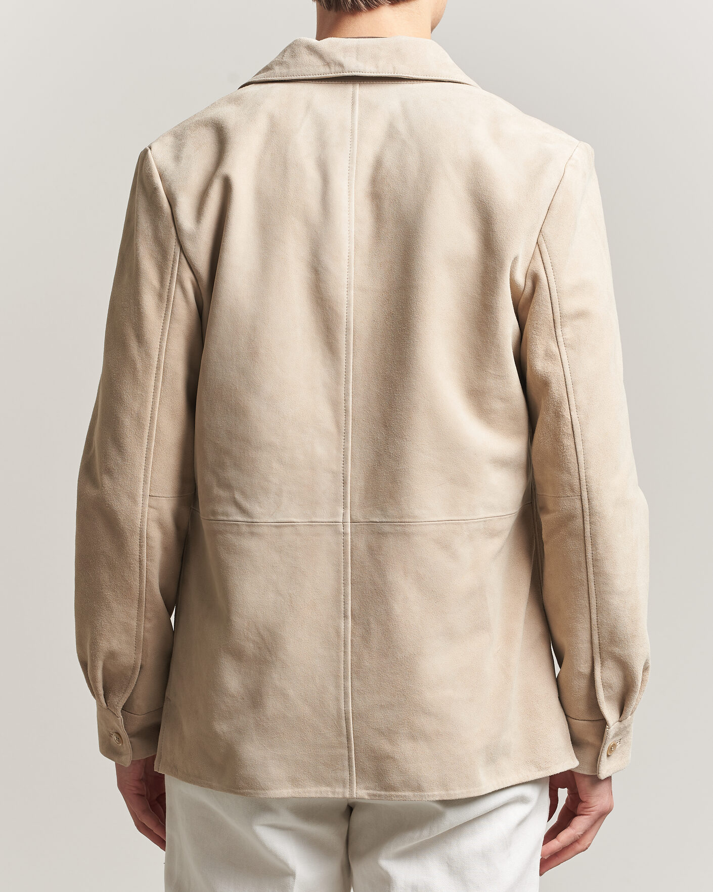 Men | Coats & Jackets | Stenströms | Suede Overshirt Beige