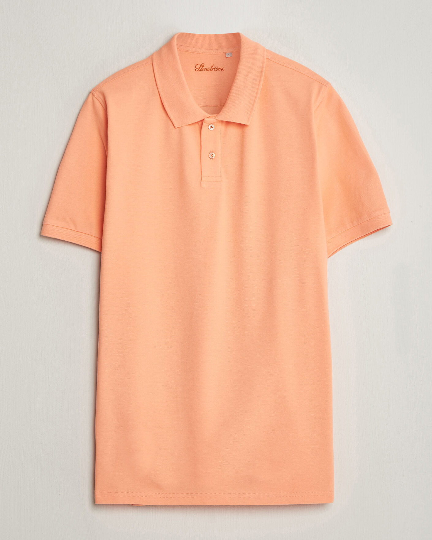 Men | Polo Shirts | Stenströms | Organic Cotton Piquet Polo Shirt Mandarin