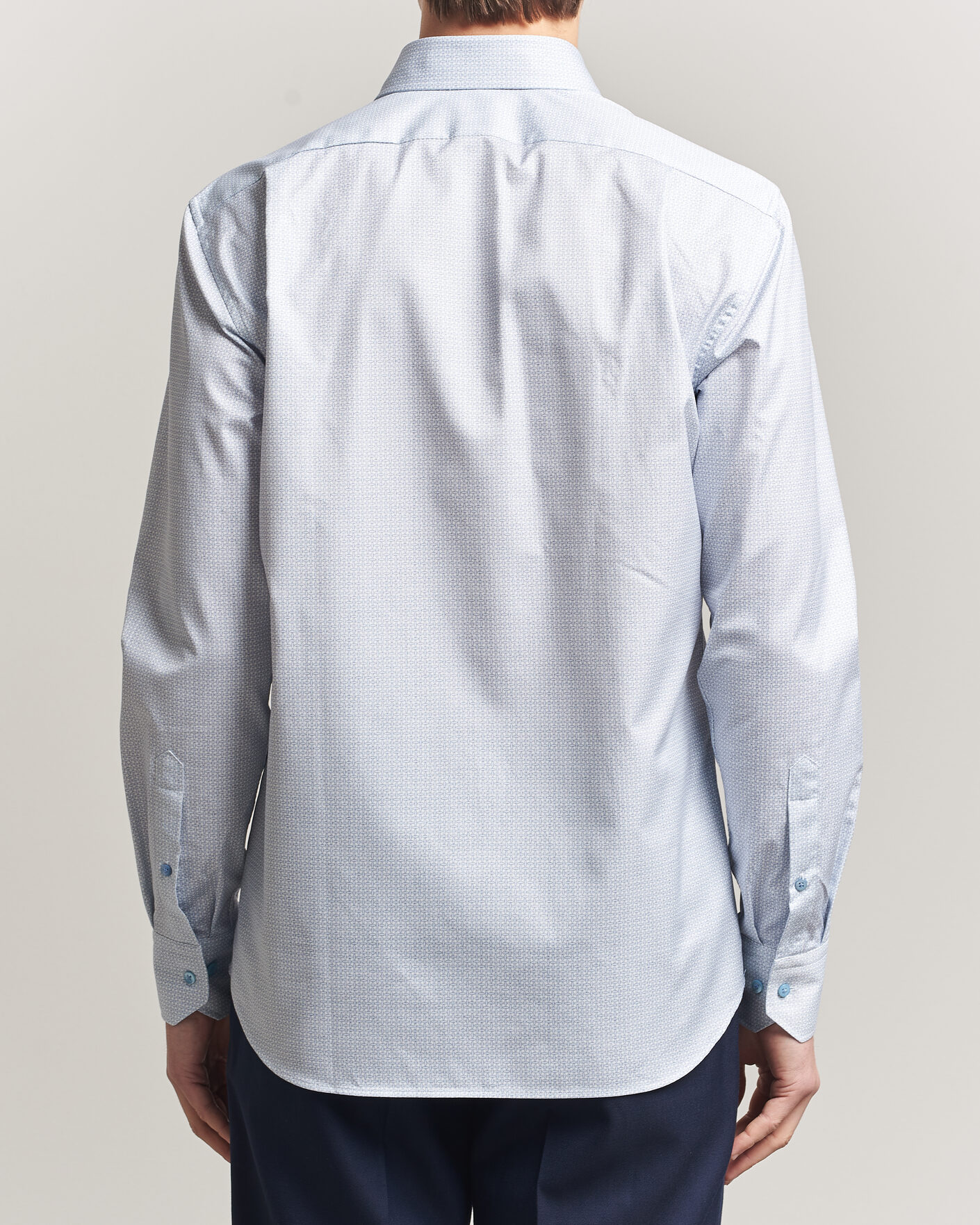 Men | Shirts | Stenströms | Regular Fit Micro Printed Twill Shirt Light Blue