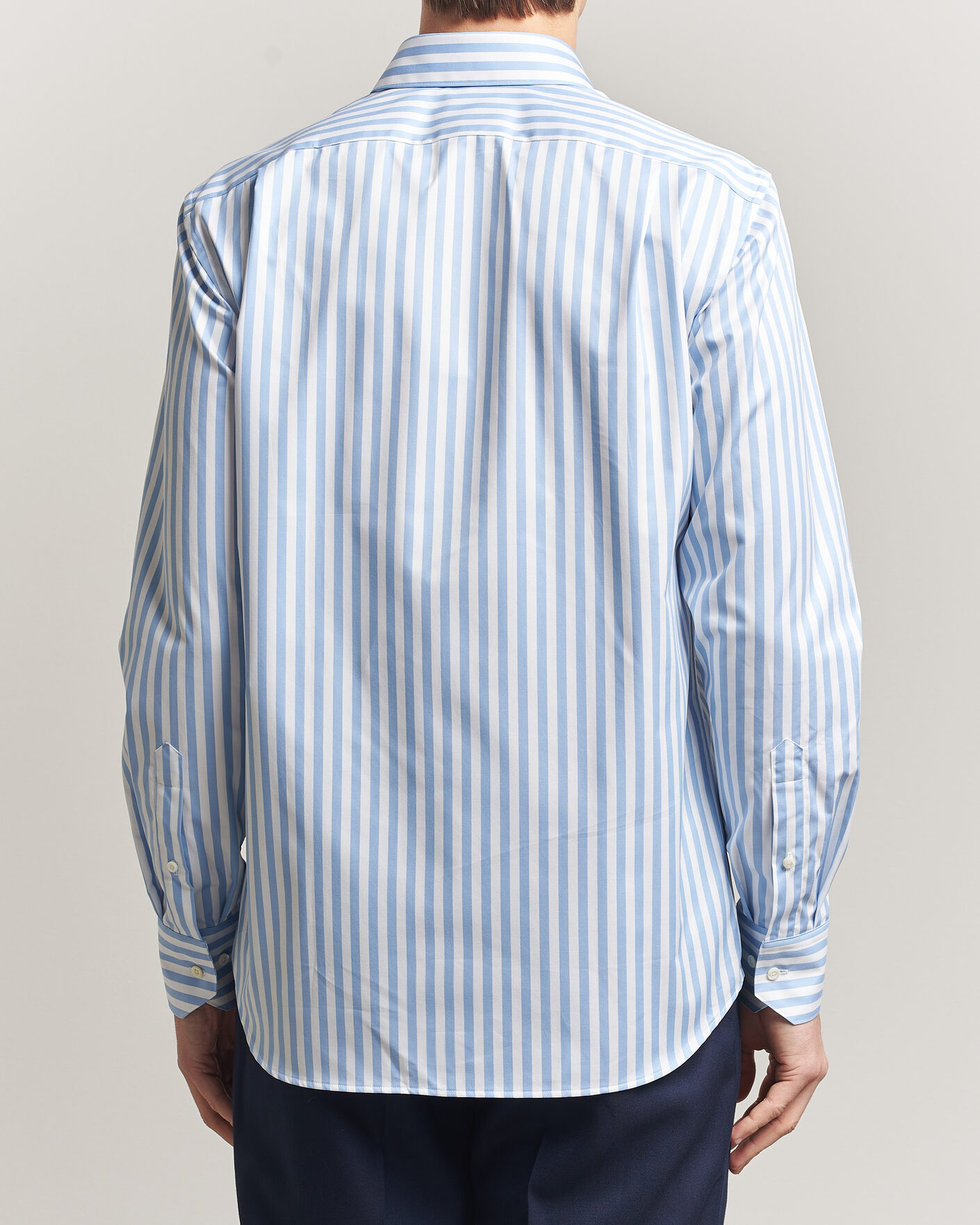 Men | Shirts | Stenströms | Regular Fit Striped Pointed Collar Shirt Blue
