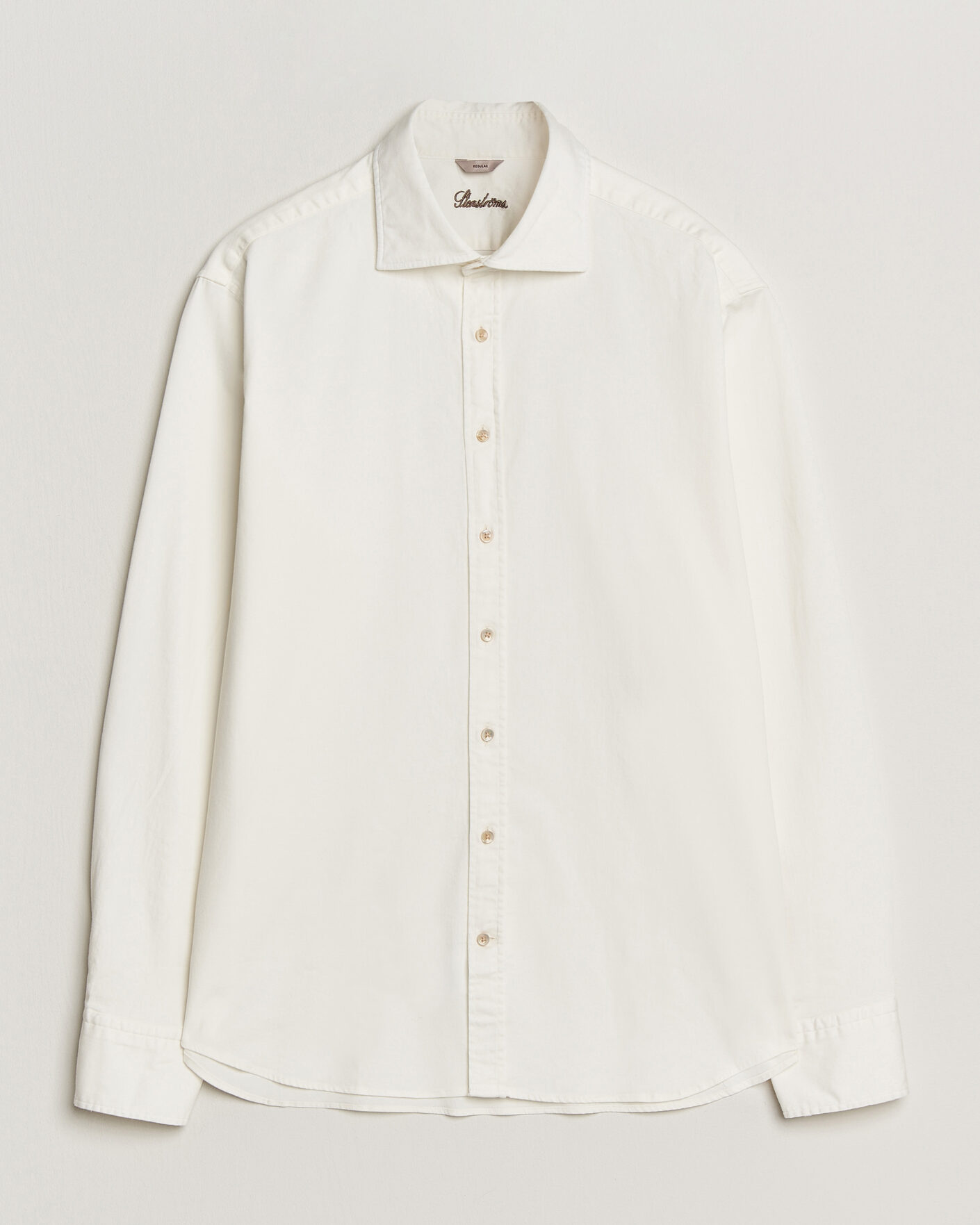Men | Shirts | Stenströms | Regular Fit Garment Washed Denim Shirt White