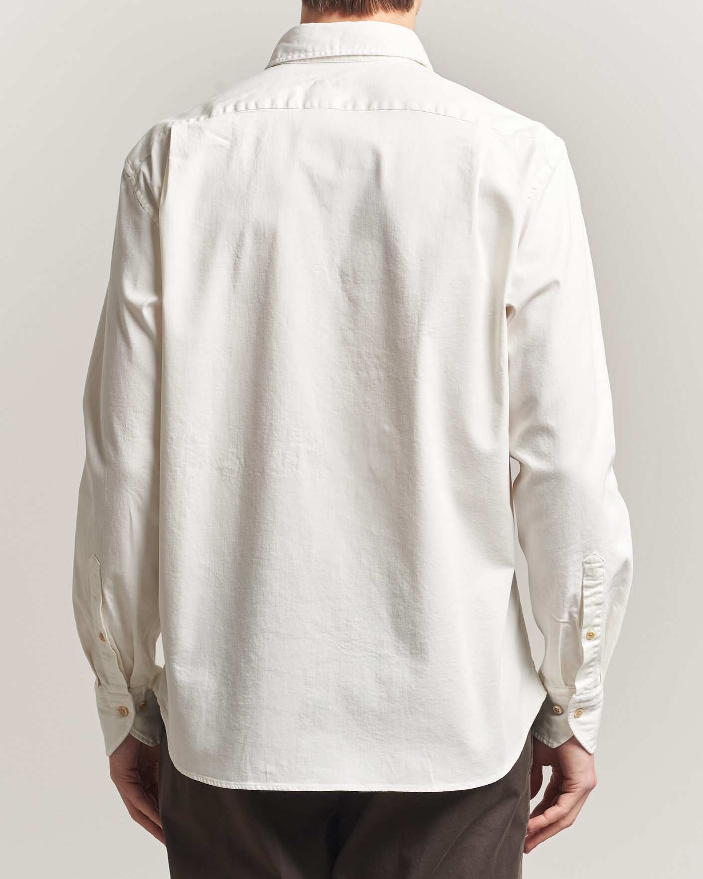Men | Shirts | Stenströms | Regular Fit Garment Washed Denim Shirt White
