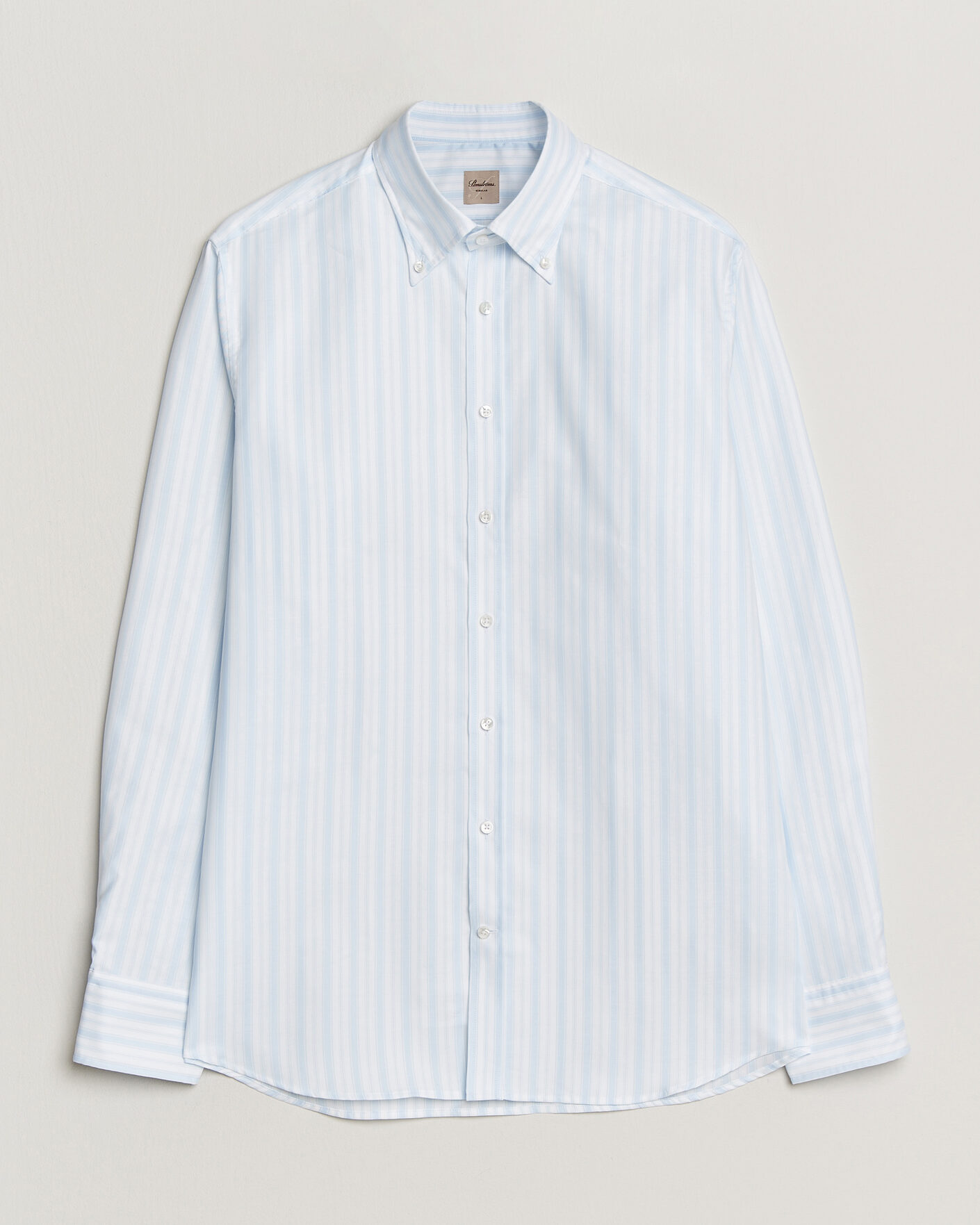 Men | Shirts | Stenströms | Regular Fit Striped Oxford Shirt Light Blue
