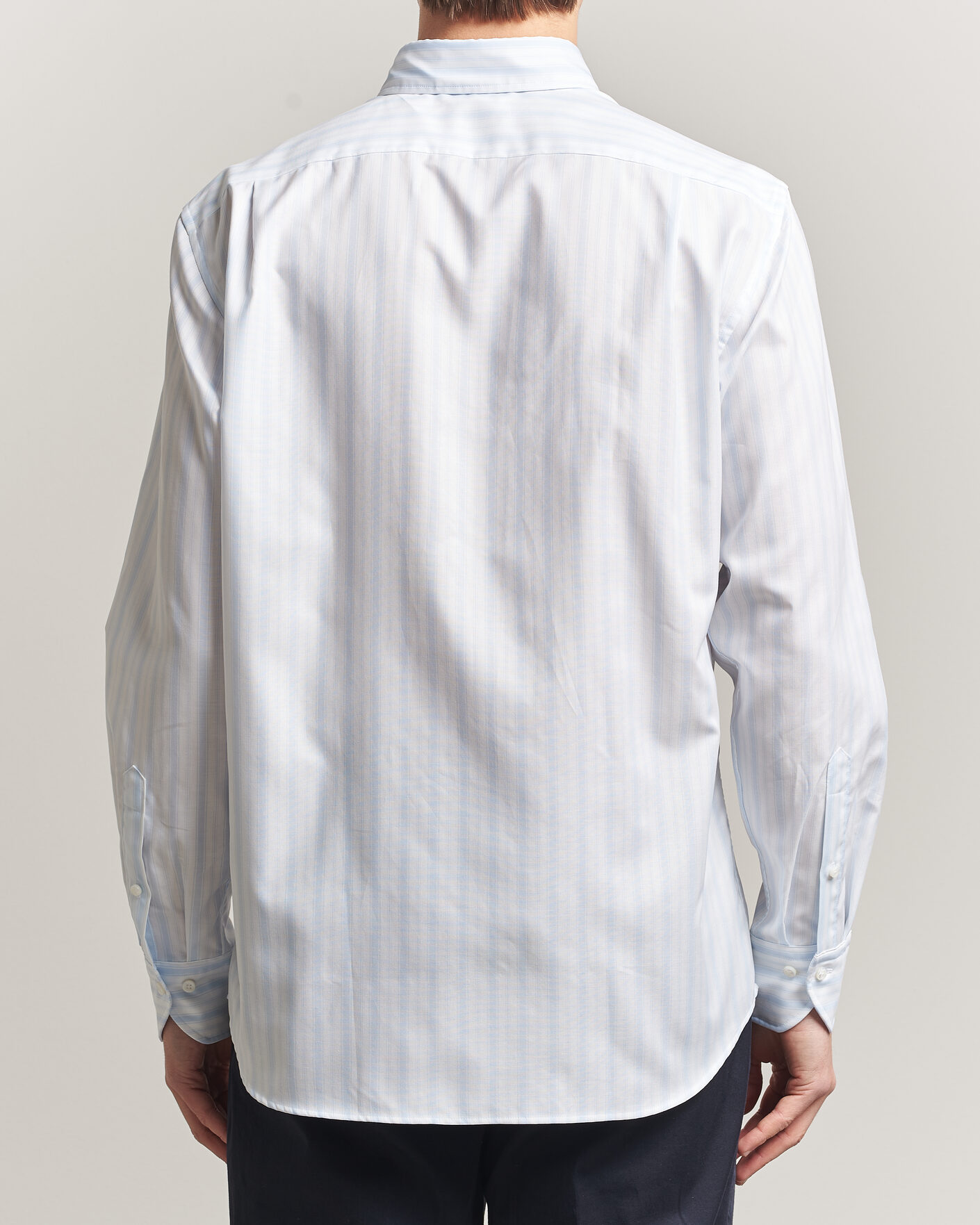 Men | Shirts | Stenströms | Regular Fit Striped Oxford Shirt Light Blue