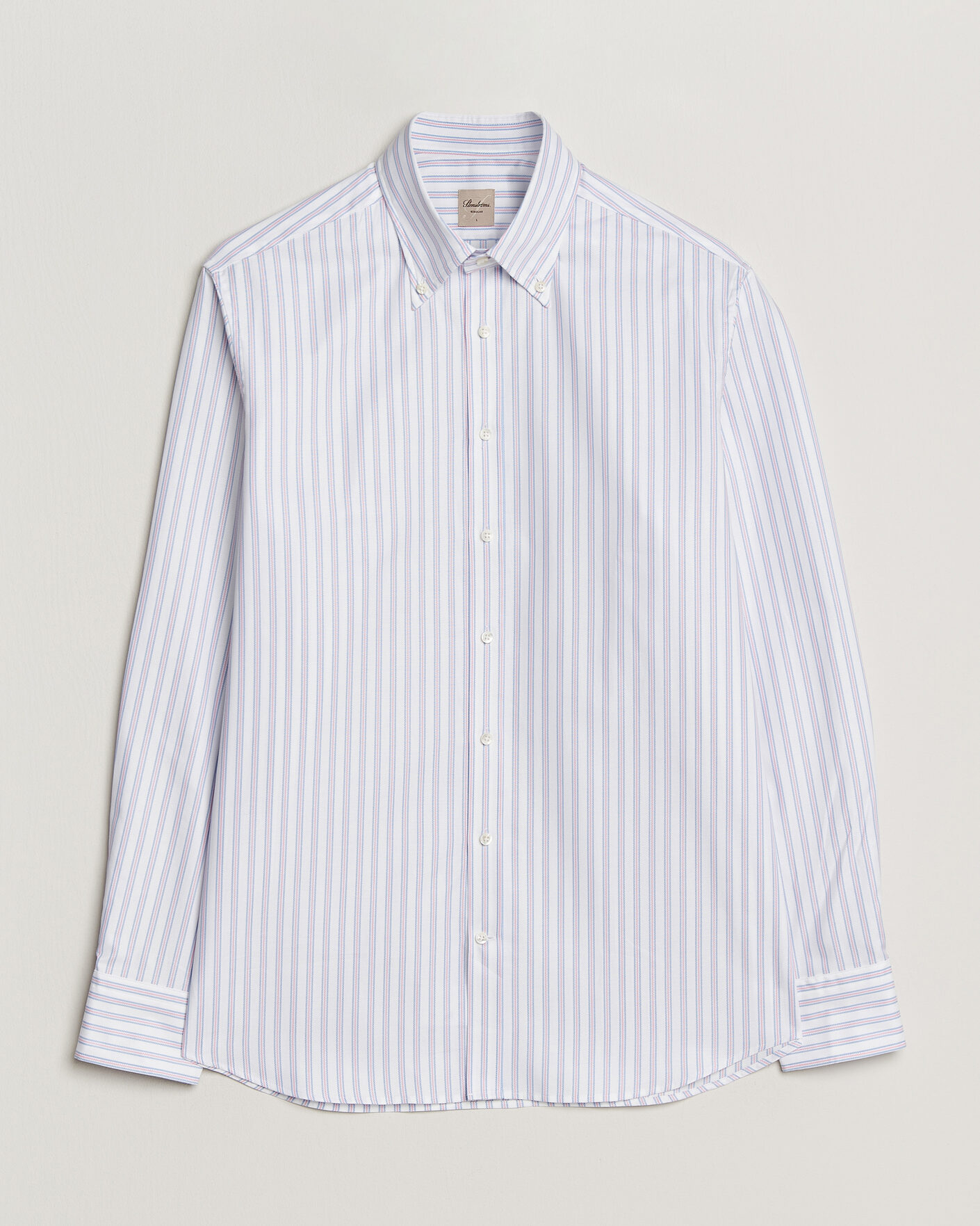 Men | Shirts | Stenströms | Regular Fit Multi Striped Oxford Shirt Blue/Pink