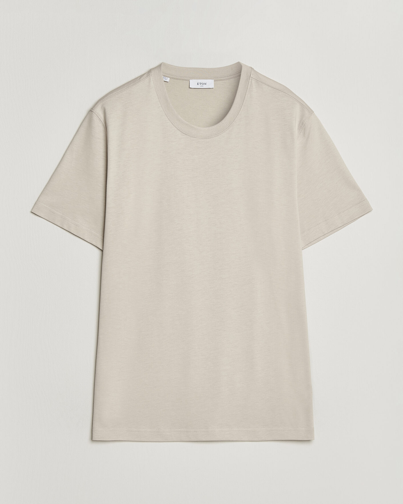 Men | T-Shirts | Eton | Supima Cotton Crew Neck T-Shirt Beige