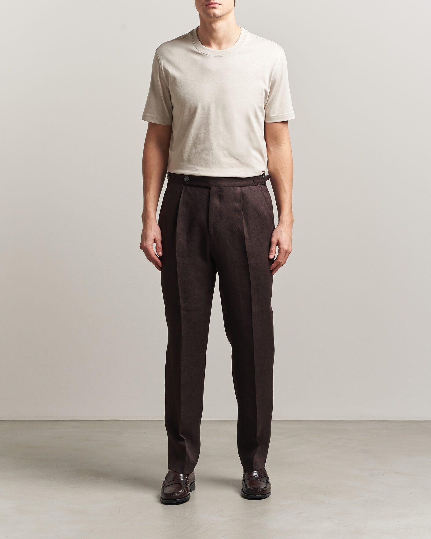 Men | T-Shirts | Eton | Supima Cotton Crew Neck T-Shirt Beige