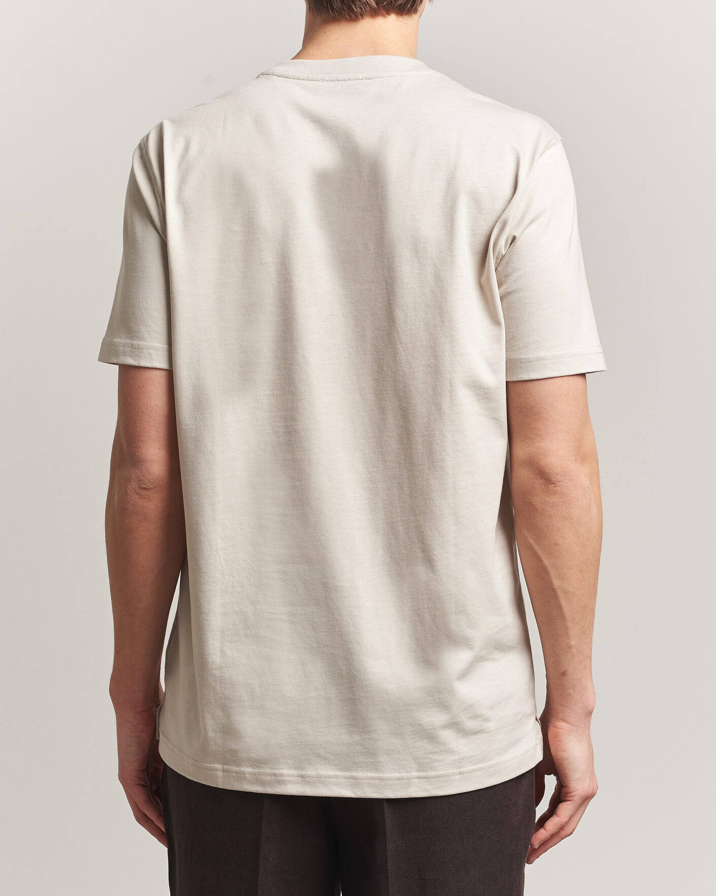Men | T-Shirts | Eton | Supima Cotton Crew Neck T-Shirt Beige