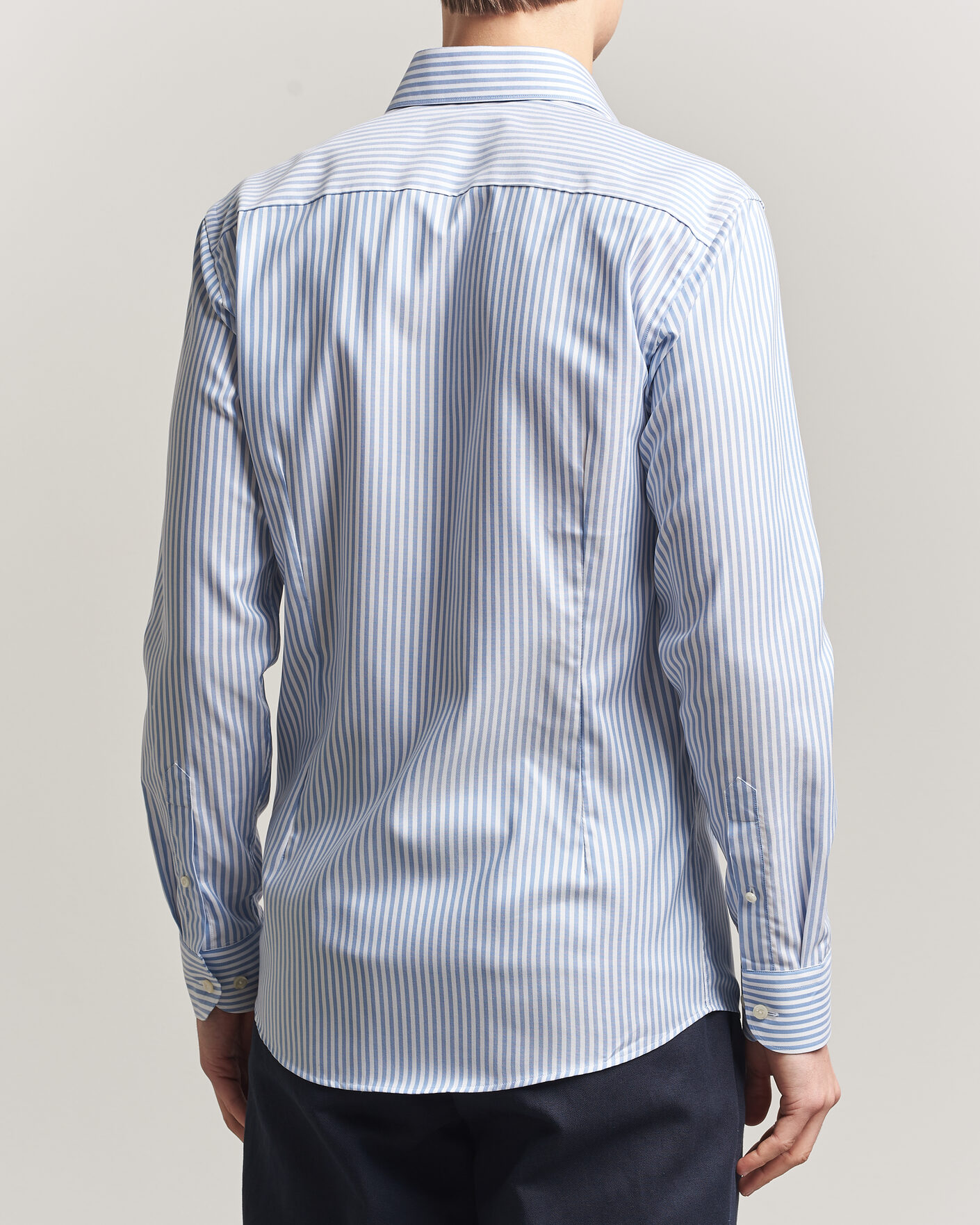 Men | Shirts | Eton | Slim Fit Signature Oxford Striped Shirt Light Blue