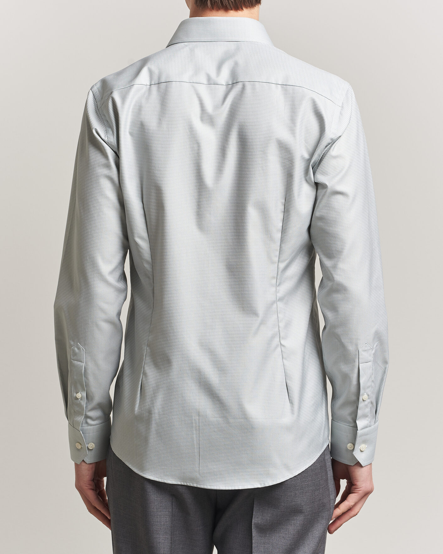 Men | Shirts | Eton | Slim Fit Signature Twill Houndstooth Shirt Light Green