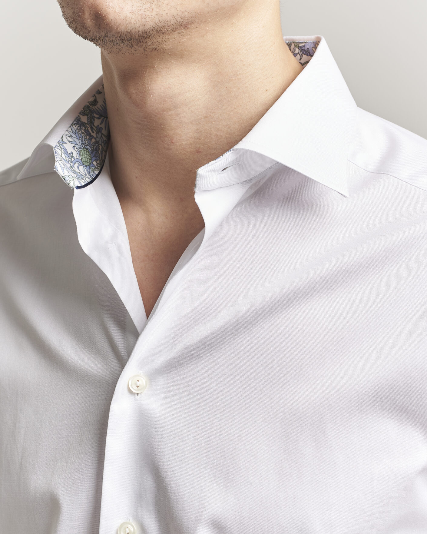 Men | Shirts | Eton | Slim Fit Signature Twill Contrast Shirt White