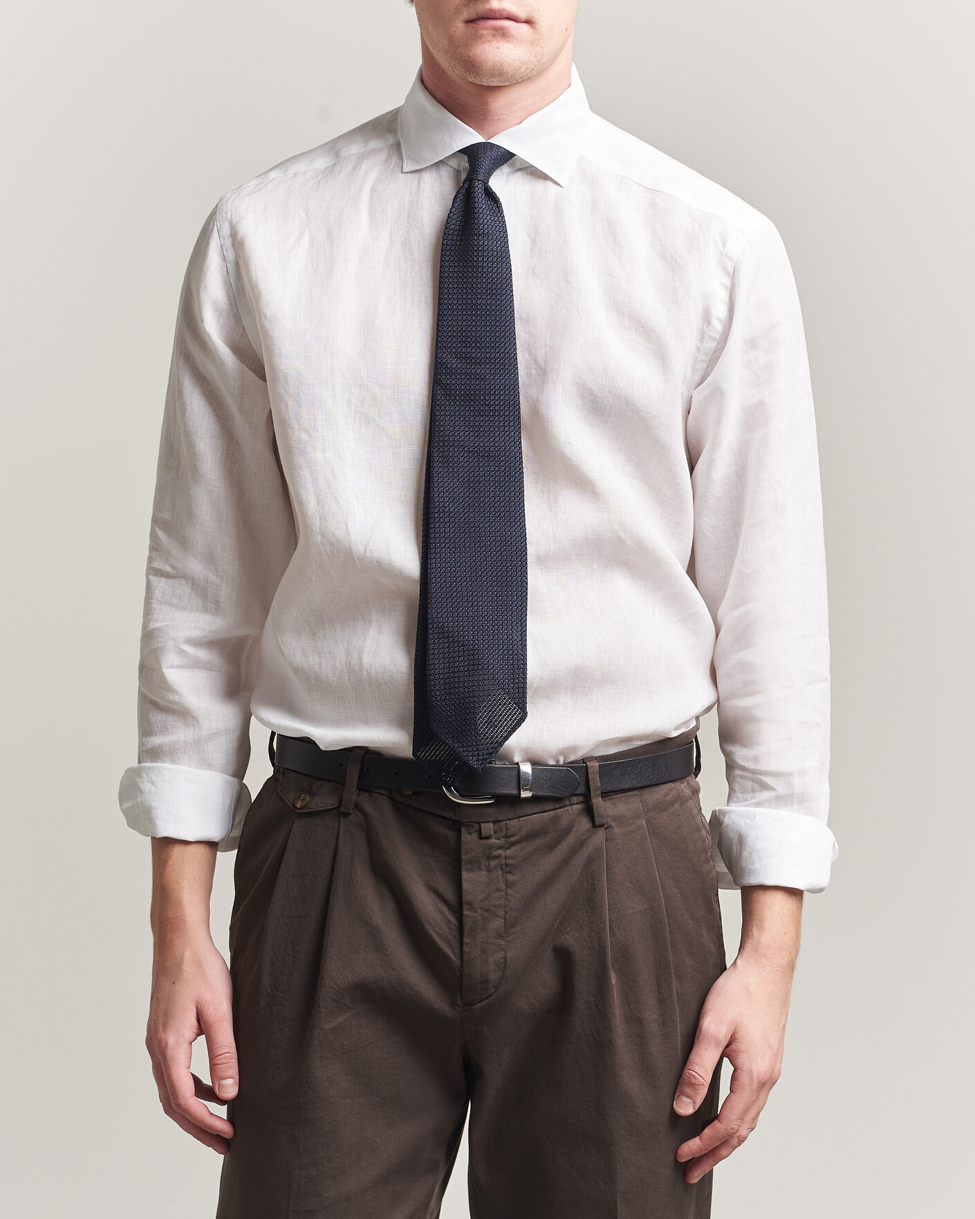 Men | Shirts | Eton | Casual Fit Linen Shirt White