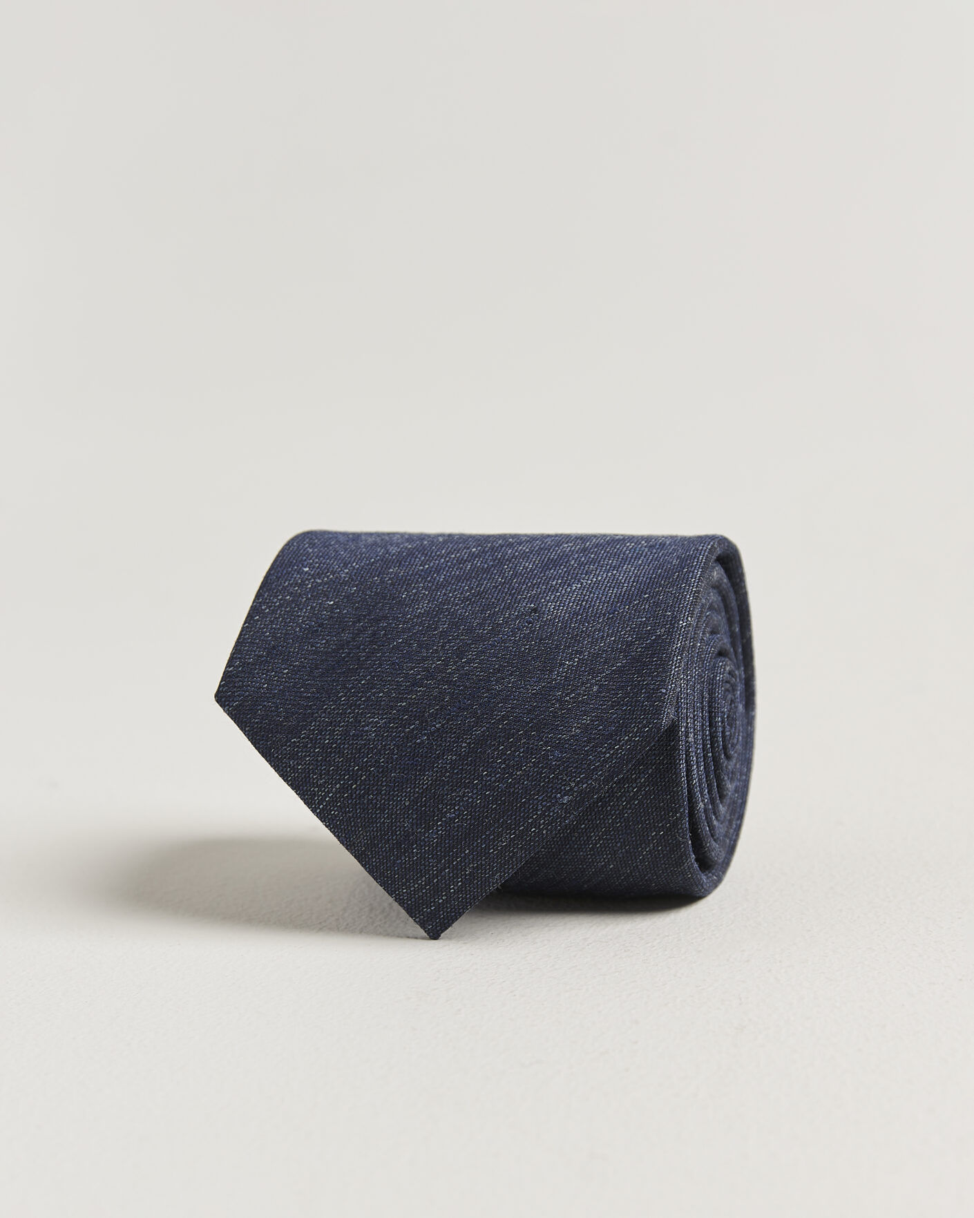 Men | Ties | Eton | Linen Silk Tie Navy Blue