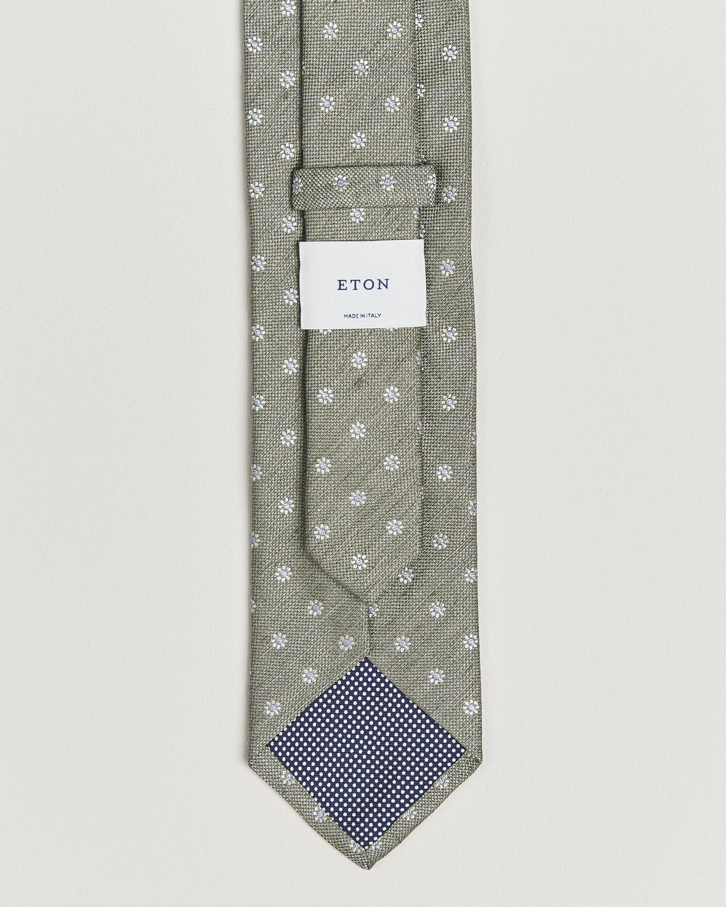 Men | Ties | Eton | Floral Linen Silk Tie Light Green