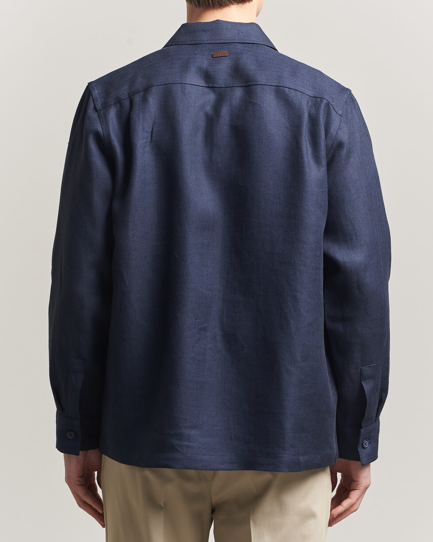 Men | Coats & Jackets | Eton | Four Pocket Linen Lyocell Shirt Jacket Navy Blue
