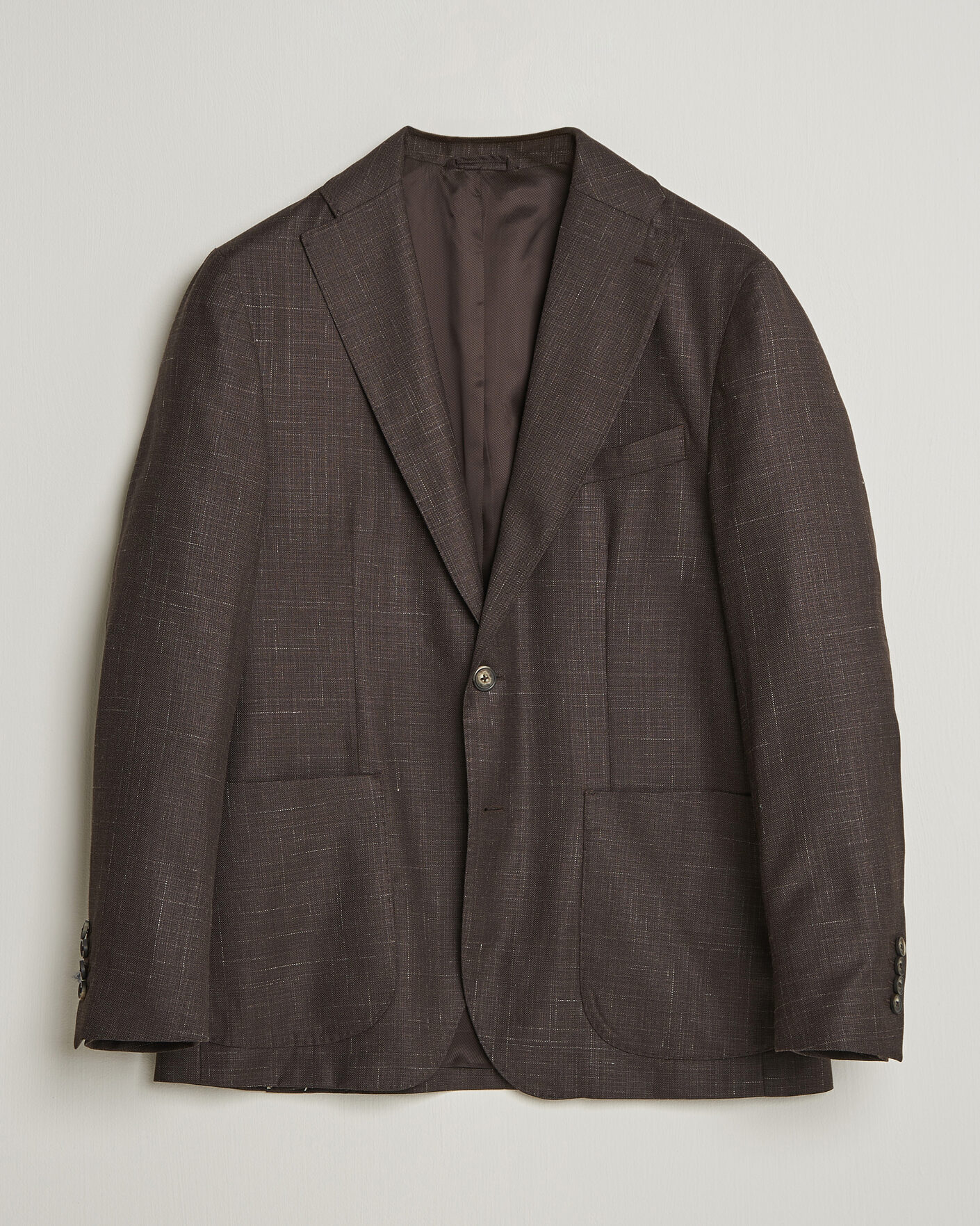 Men |  | Eton | Wool Silk Soft Blazer Dark Brown