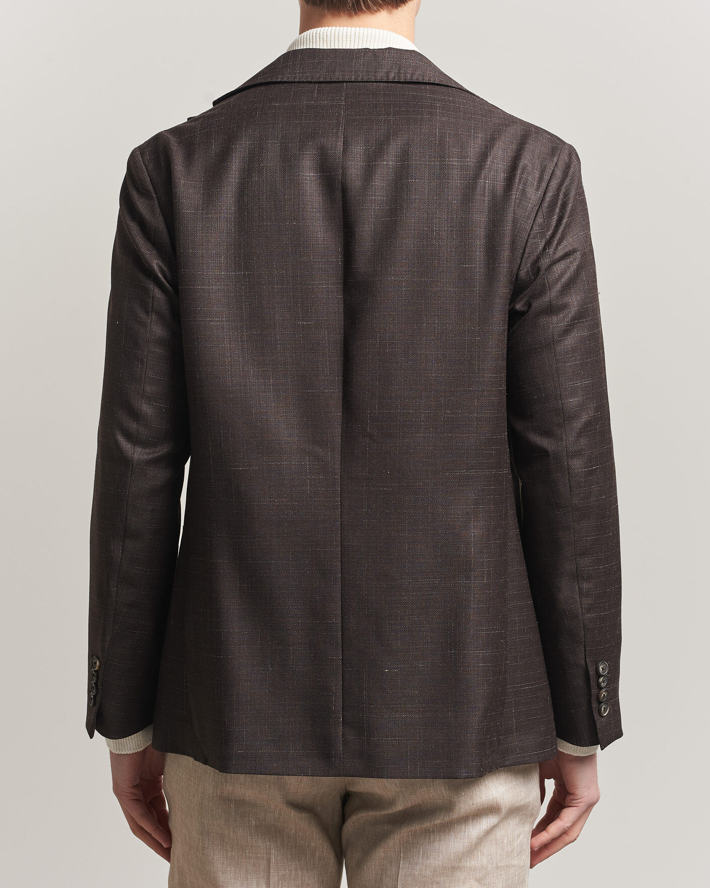 Men | Blazers | Eton | Wool Silk Soft Blazer Dark Brown