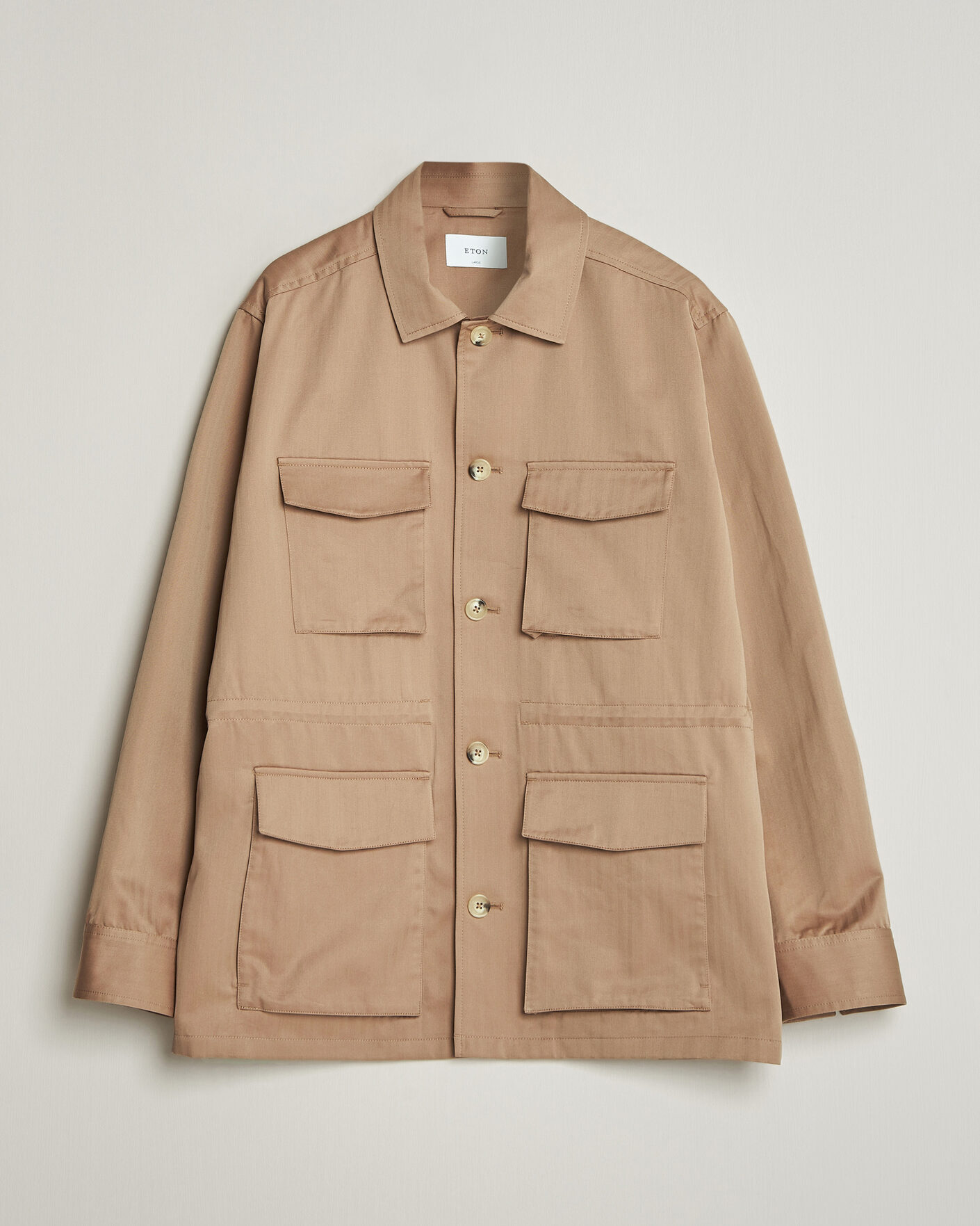 Men | Coats & Jackets | Eton | Cotton Safari Drawstring Jacket Beige