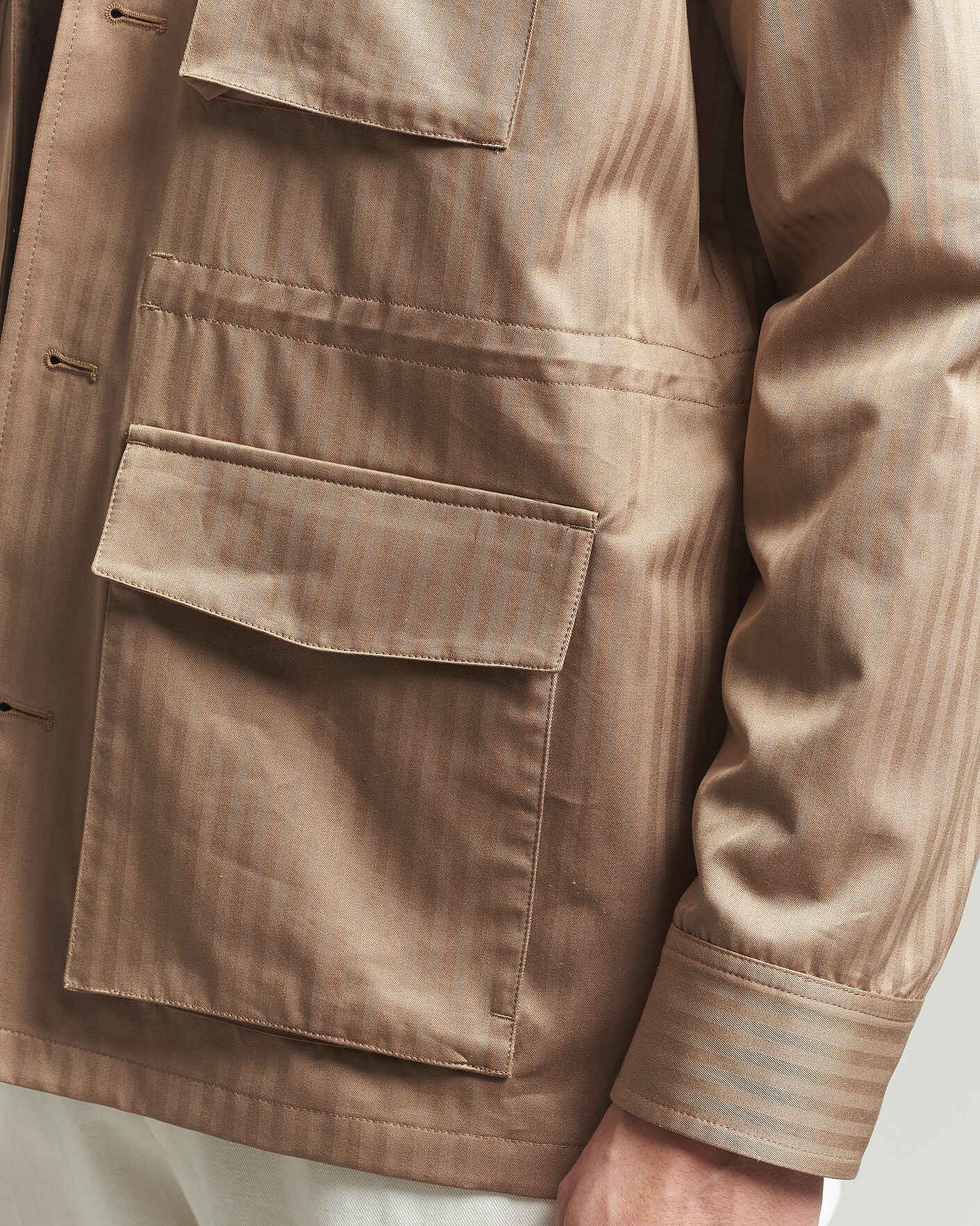 Men | Coats & Jackets | Eton | Cotton Safari Drawstring Jacket Beige