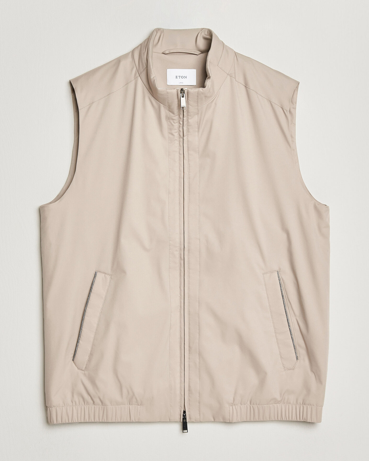 Men | Gilets | Eton | Lightweight Wind Vest Beige
