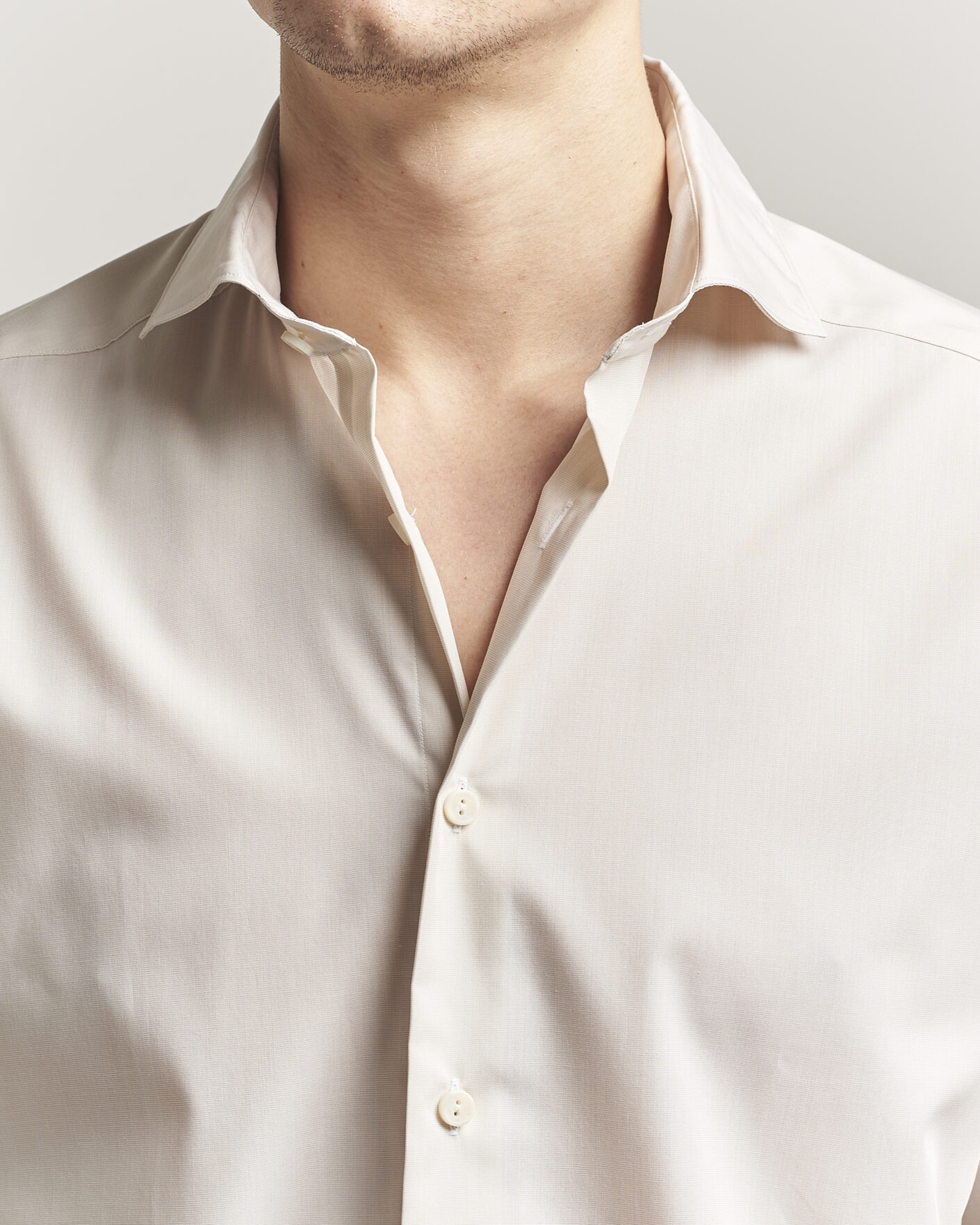 Men | Shirts | Eton | Casual Fit Breeze Poplin Shirt Beige