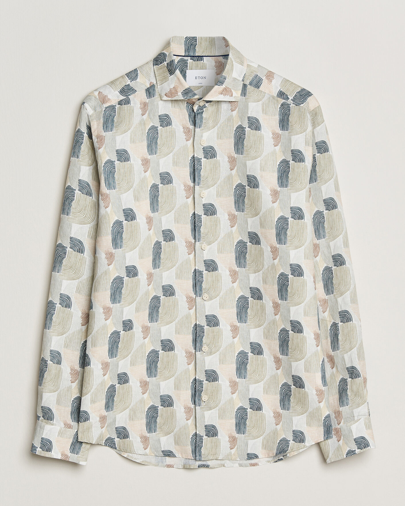 Men | Shirts | Eton | Casual Fit Printed Linen Shirt Multi