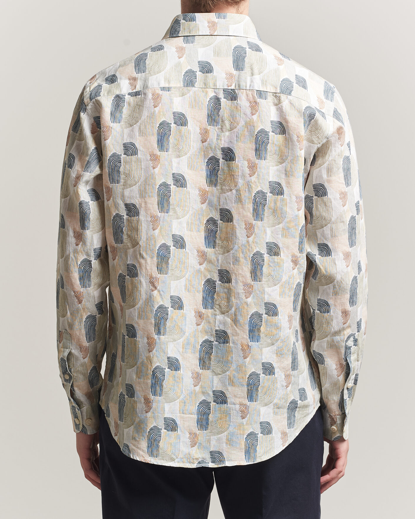 Men | Shirts | Eton | Casual Fit Printed Linen Shirt Multi