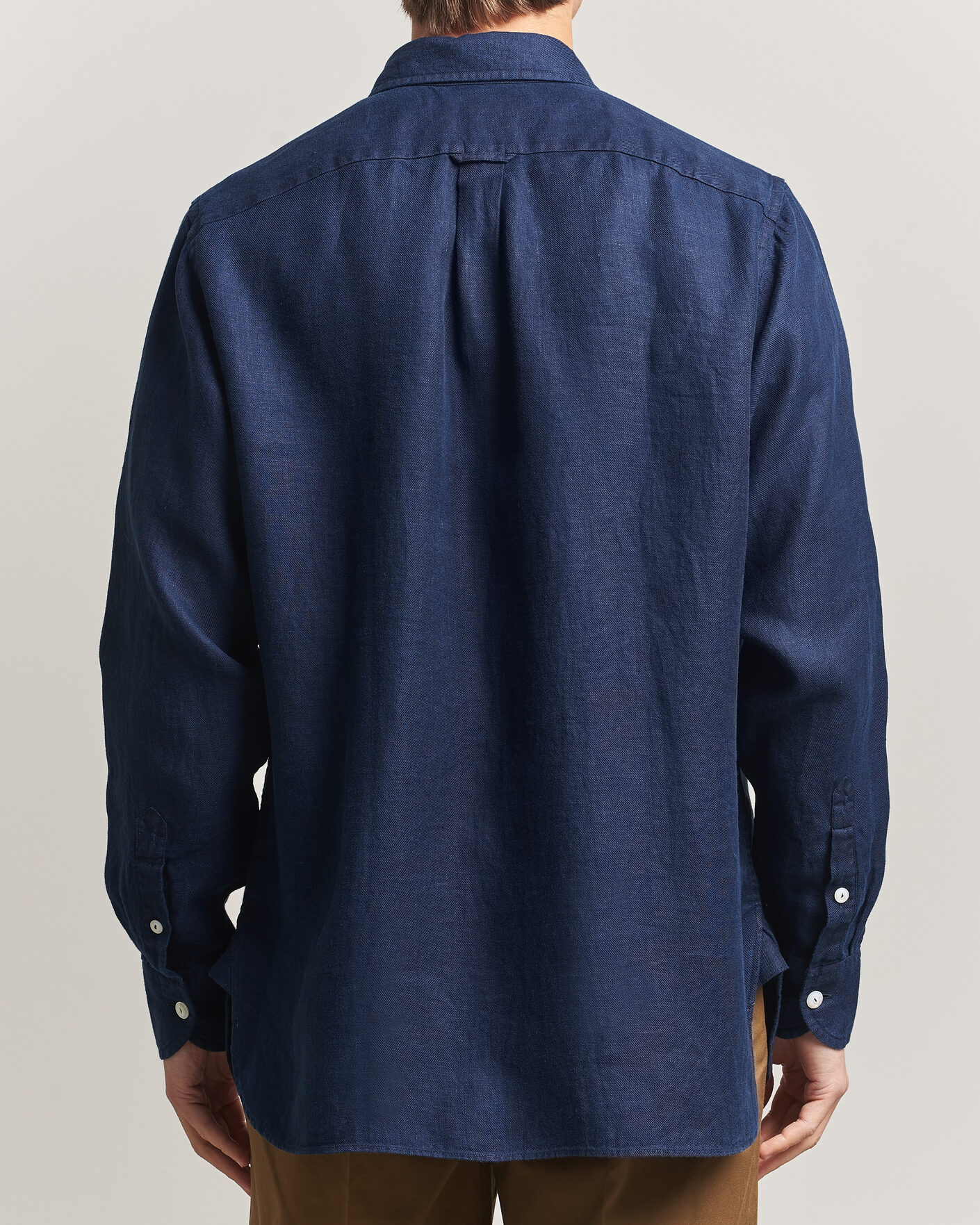 Men | Shirts | Drake's | Linen Twill Deep Pocket Work Shirt Navy