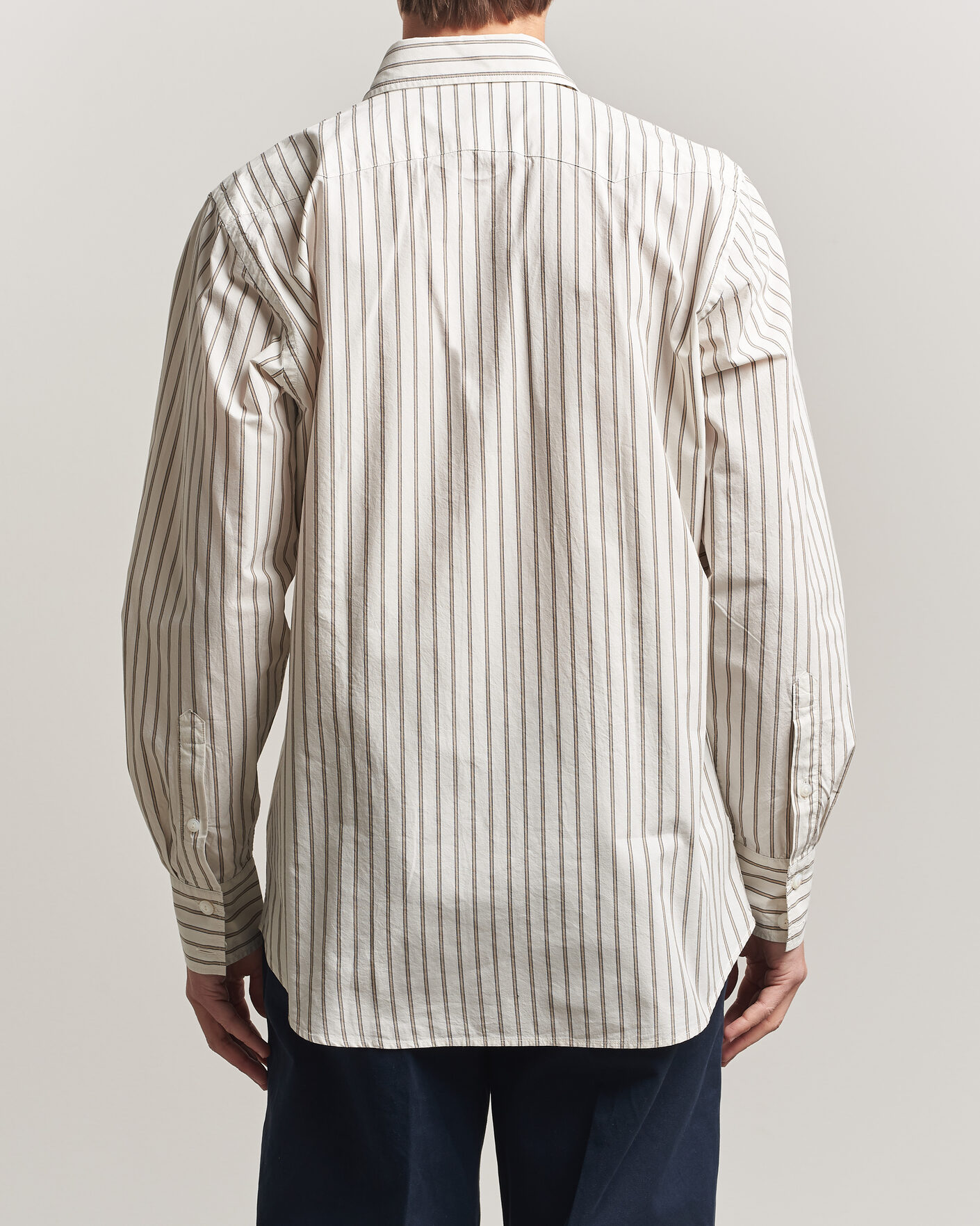Men | Shirts | Drake's | Striped Western Shirt White