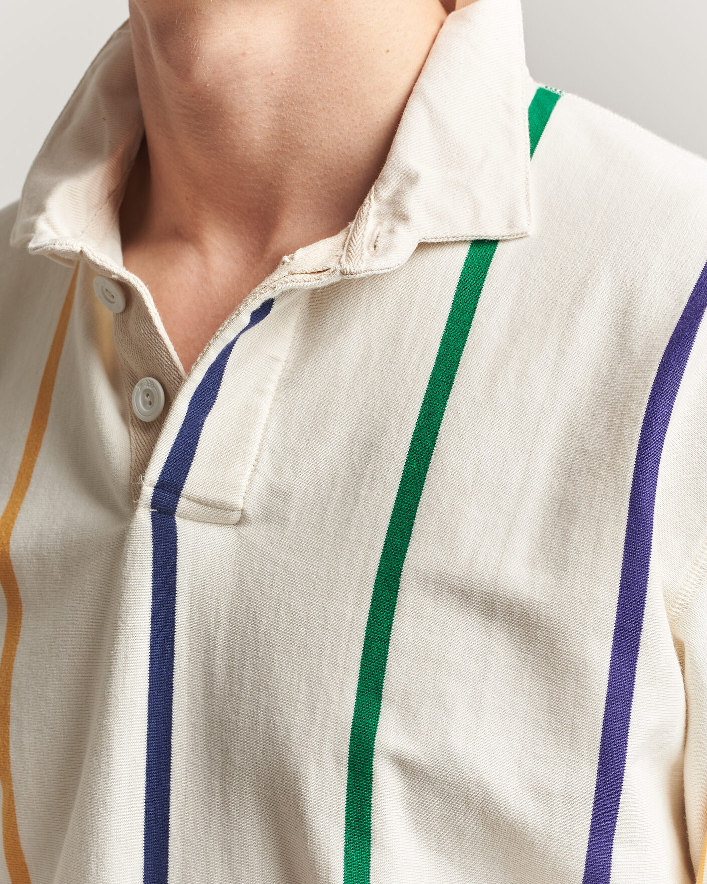 Men | Sweaters & Knitwear | Drake's | Colourful Vertical Stripe Rugby White