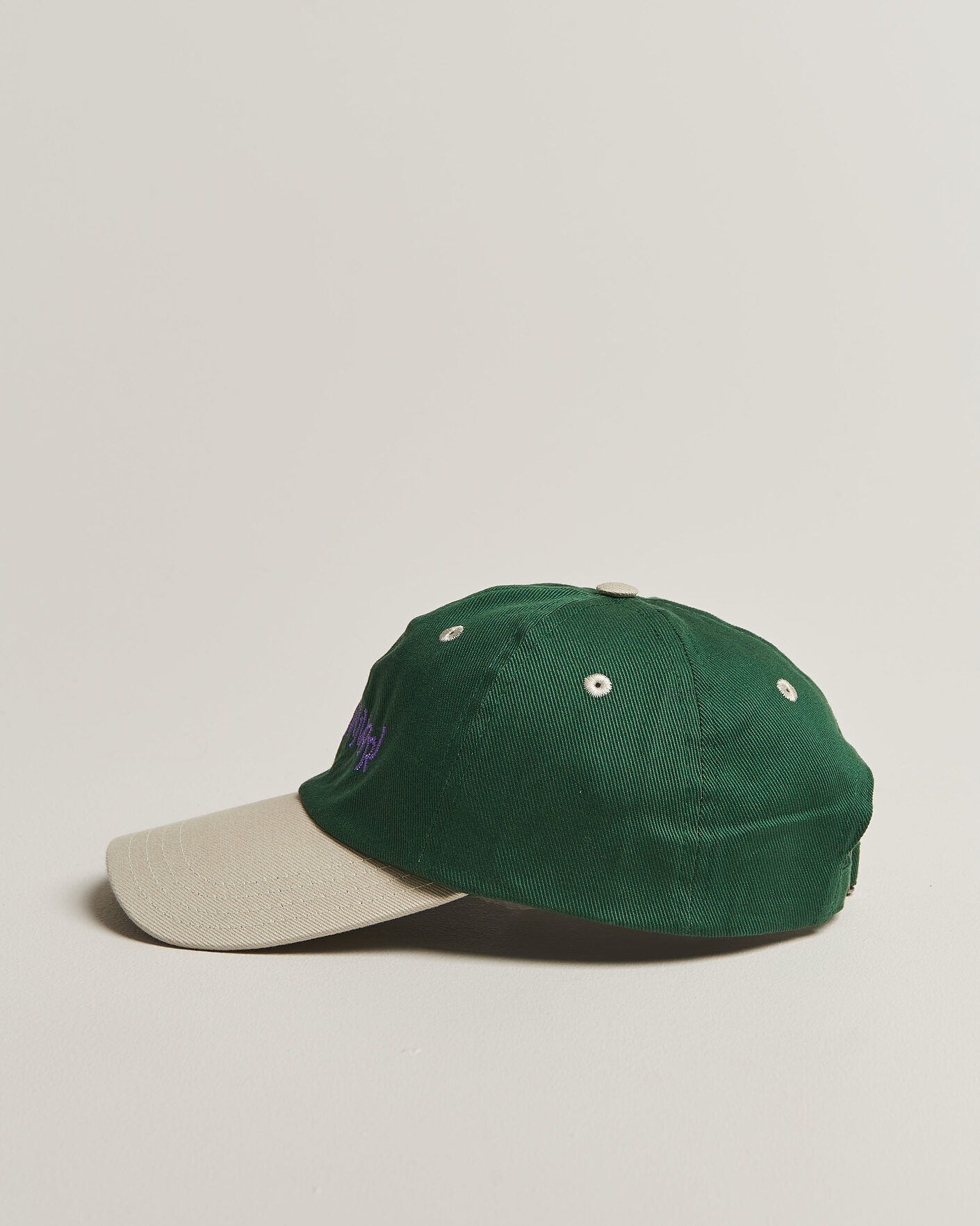 Men | Hats & Caps | Drake's | Charivari Twill Baseball Cap Green/Ecru