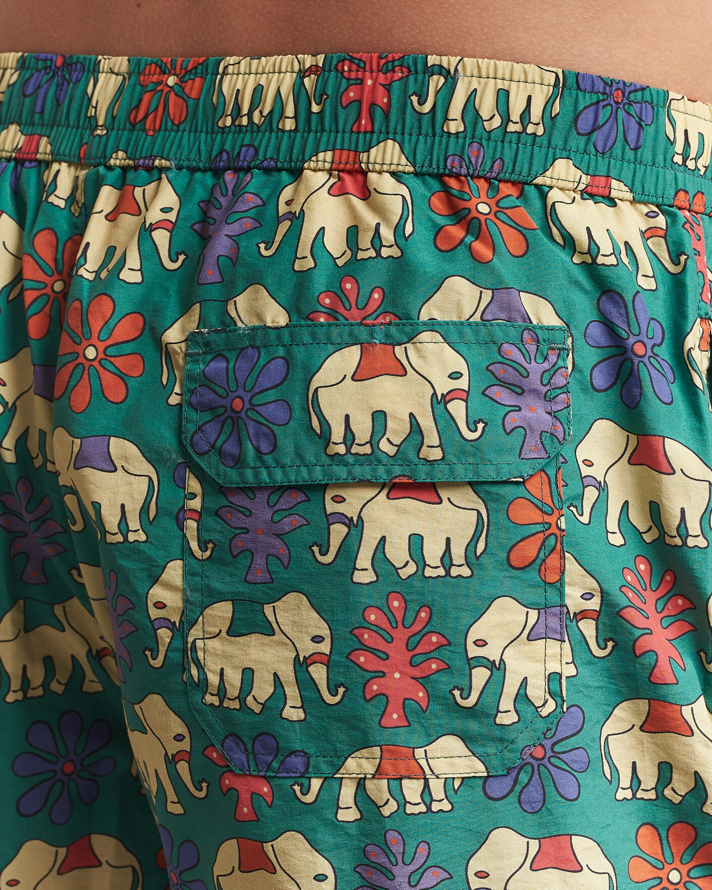Men | Swimwear | Drake's | Elephants Drawstring Swimshorts Green