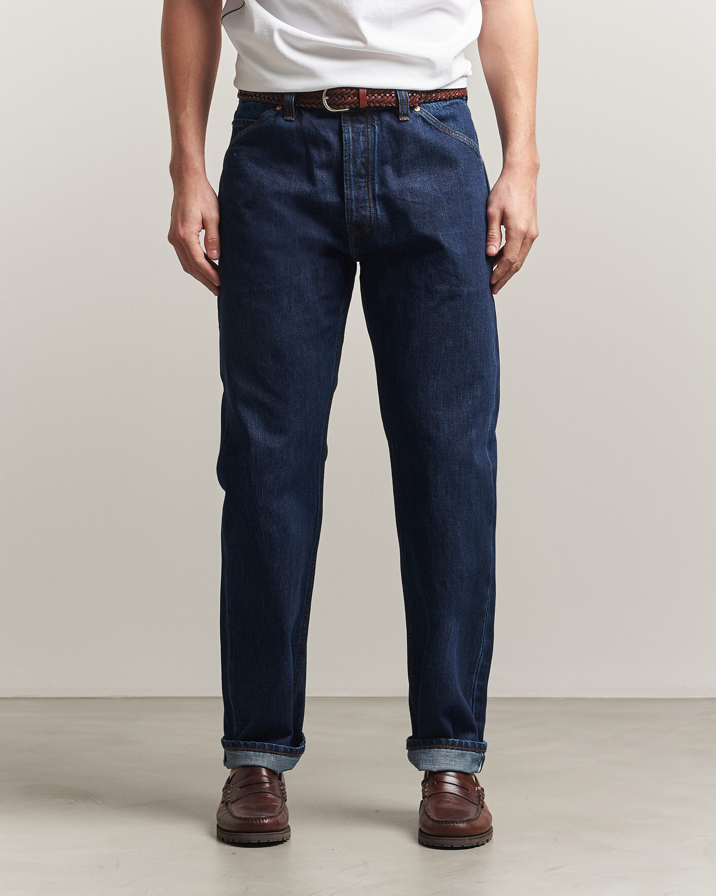 Men | Jeans | Drake's | 5-Pocket Japanese Selvedge Denim Stone Wash