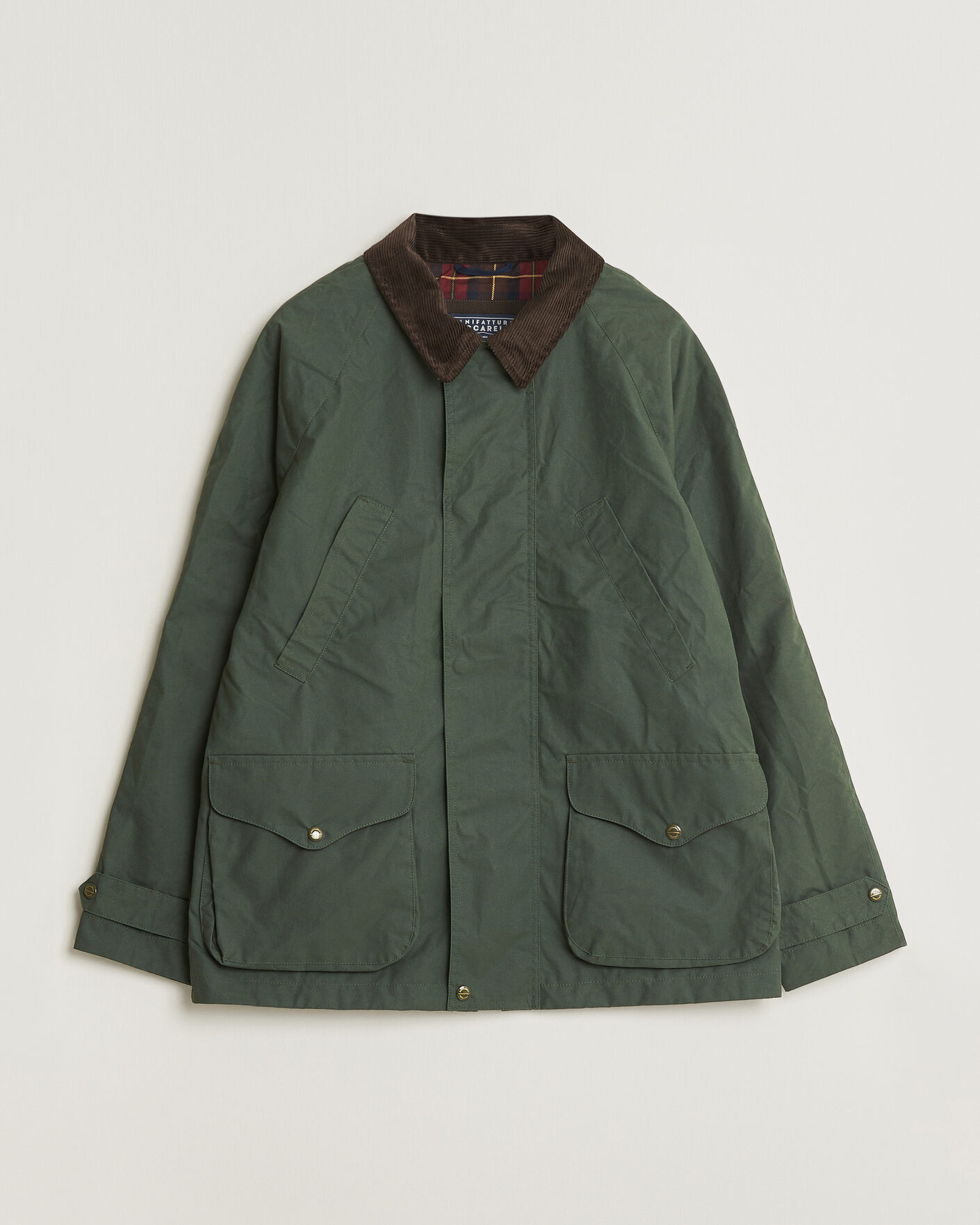 Men | Coats & Jackets | Manifattura Ceccarelli | Dry Wax Rain Caban Dark Green