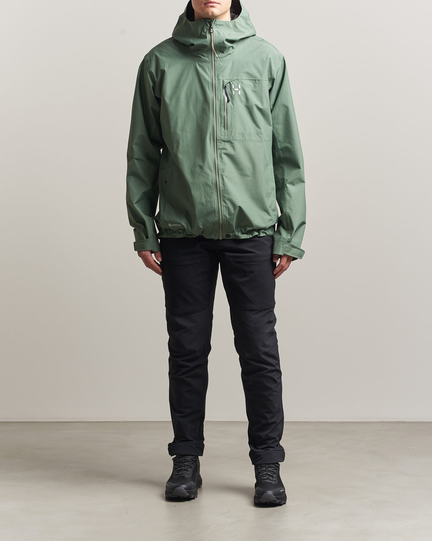 HAGLÖFS フード付きジャケット 緑 海外サイズ M Haglöfs Alert Gore-Tex Jacket Chlorophyll Green at CareOfCarl.com