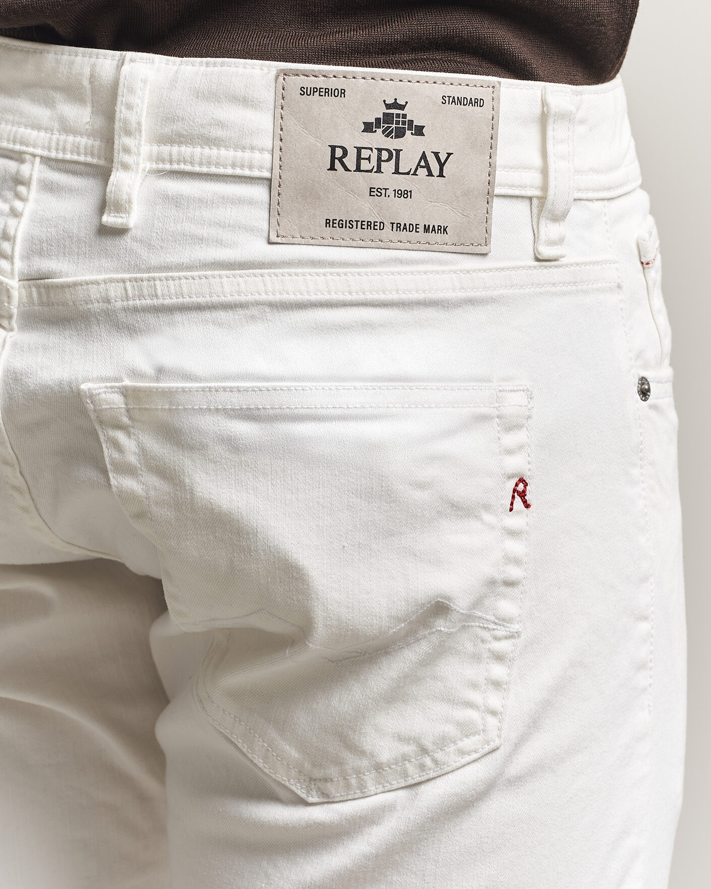 Men | Jeans | Replay | Grover Straight Fit Powerstretch Jeans White