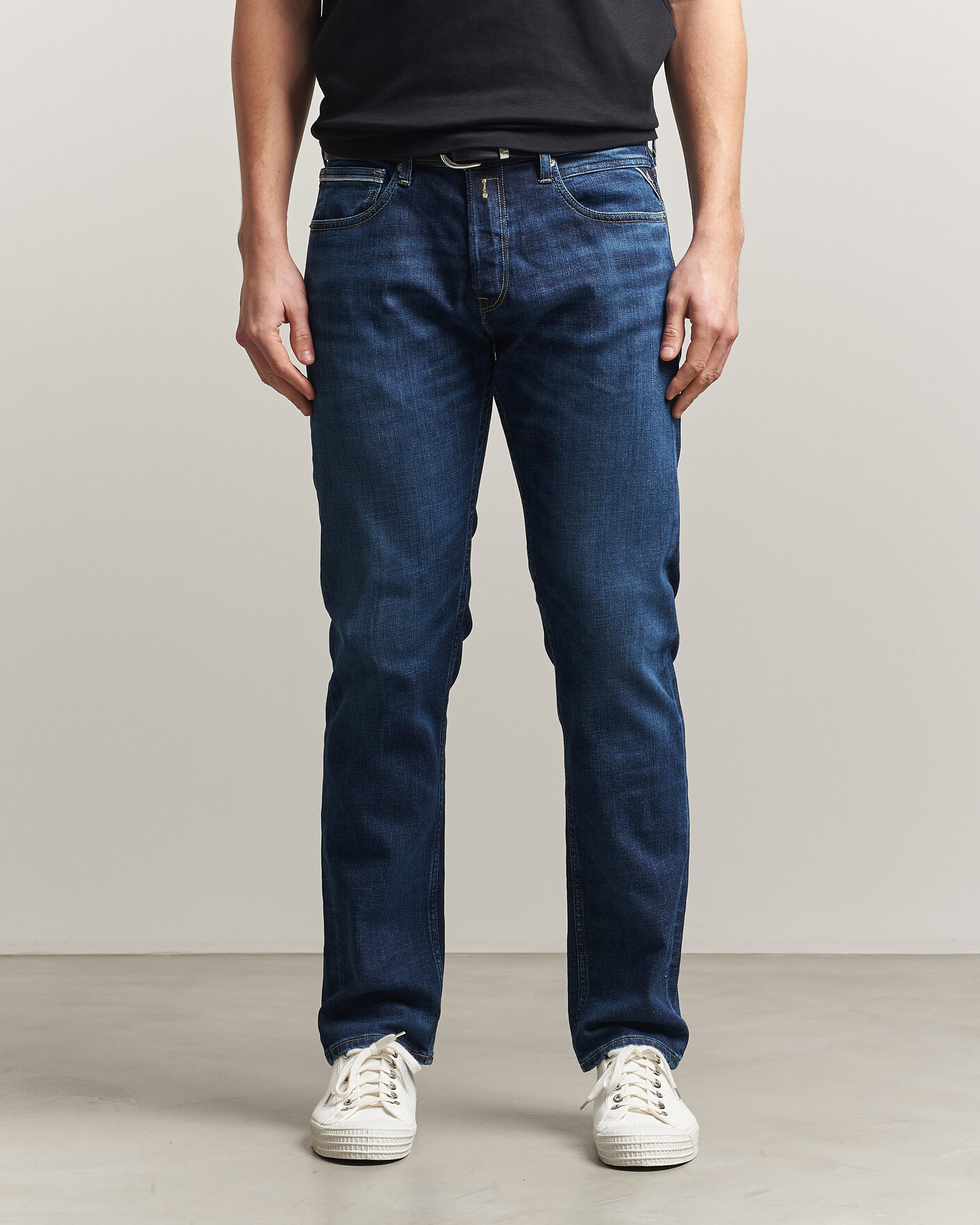 Men | Trousers | Replay | Grover Straight Fit Stretch Heritage Jeans Dark Blue