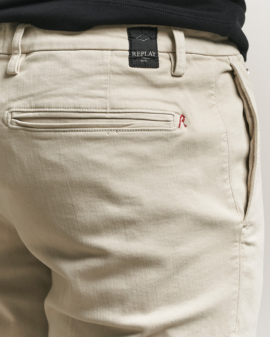 Men | Trousers | Replay | Benni Hyperflex X-Lite Chinos Ivory