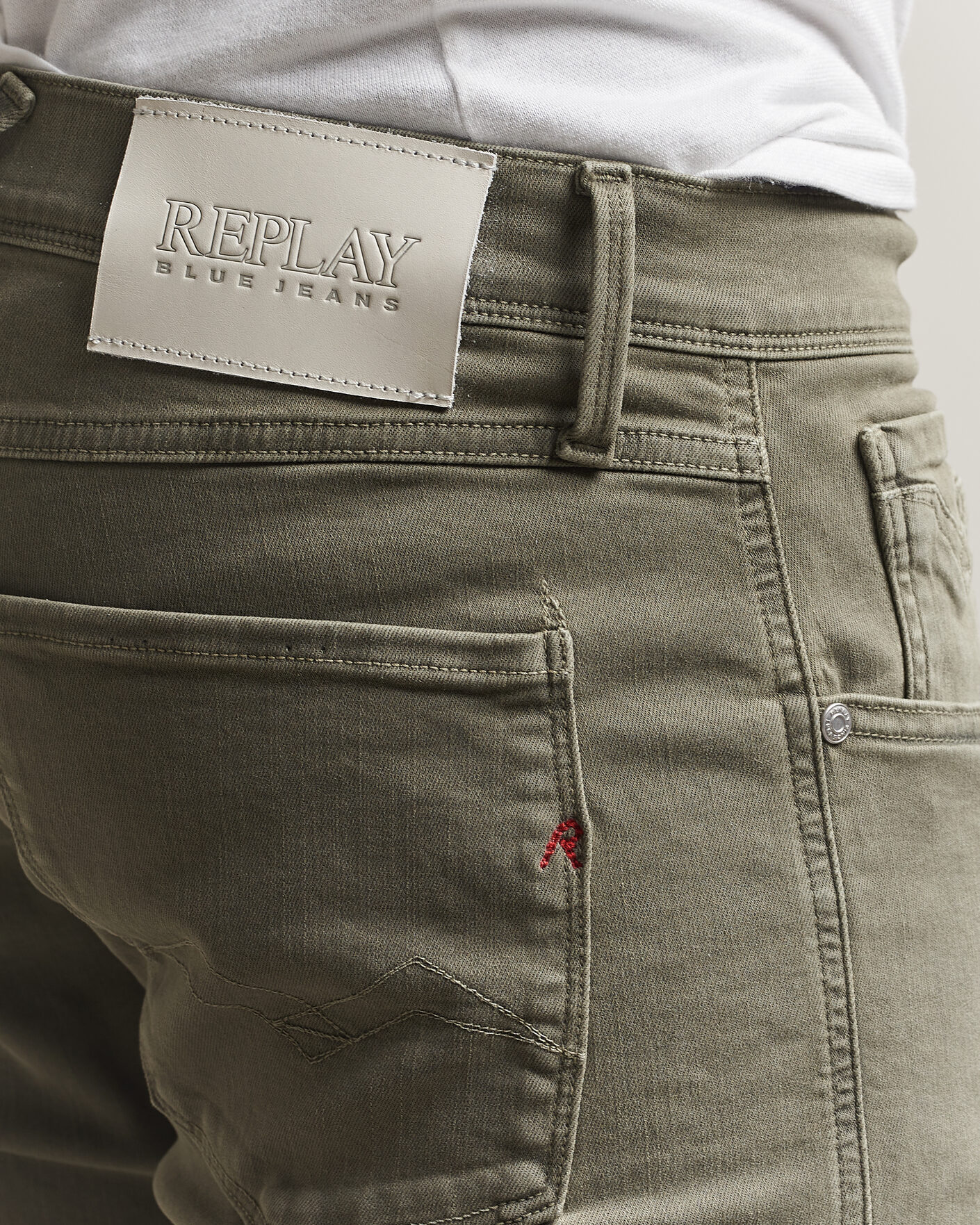 Men | Trousers | Replay | Anbass Hyperflex X.Lite 5-Pocket Pants Military Green