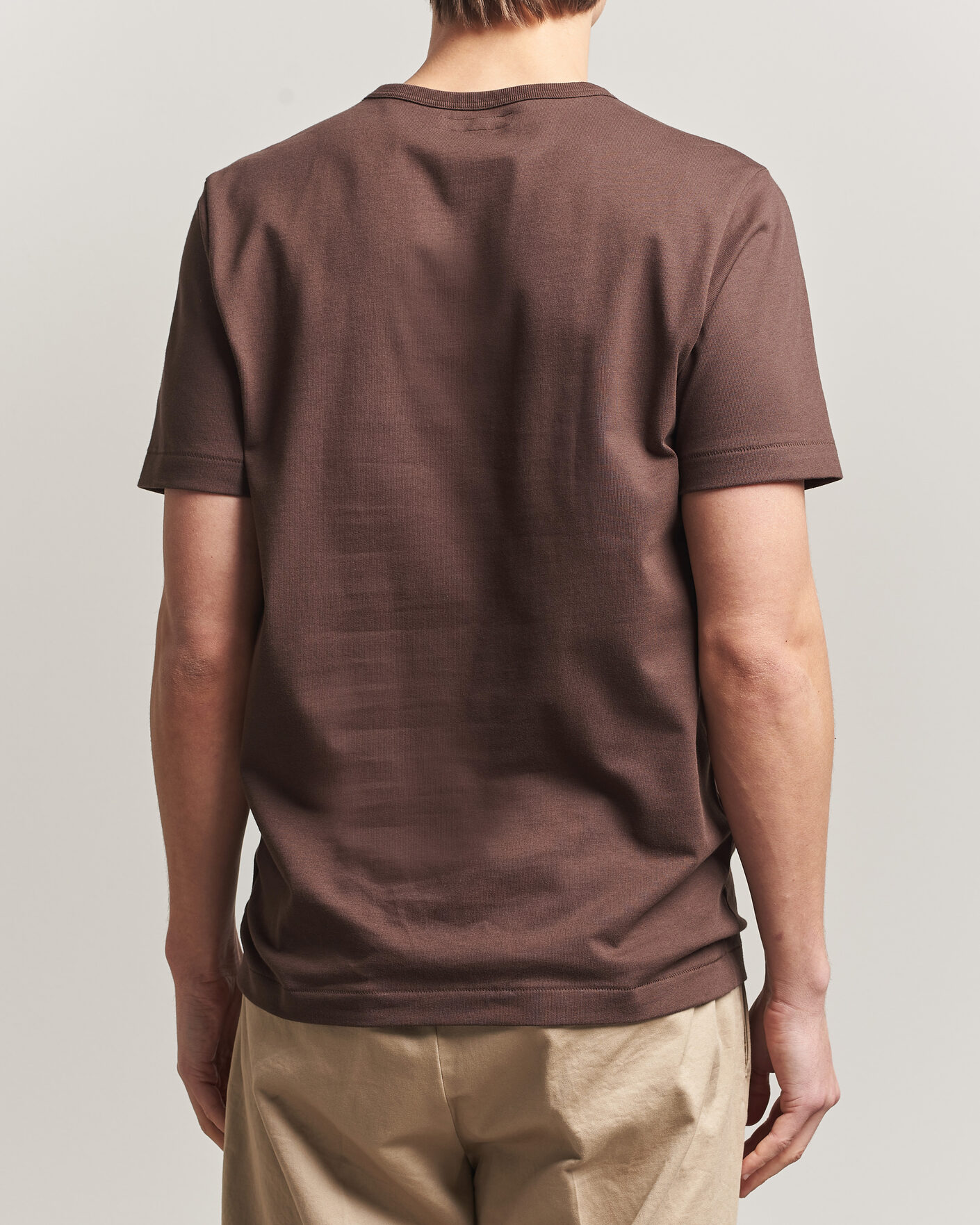 Men | T-Shirts | Merz b. Schwanen | Classic Fit Sturdy Loopwheeled T-Shirt Chocolate